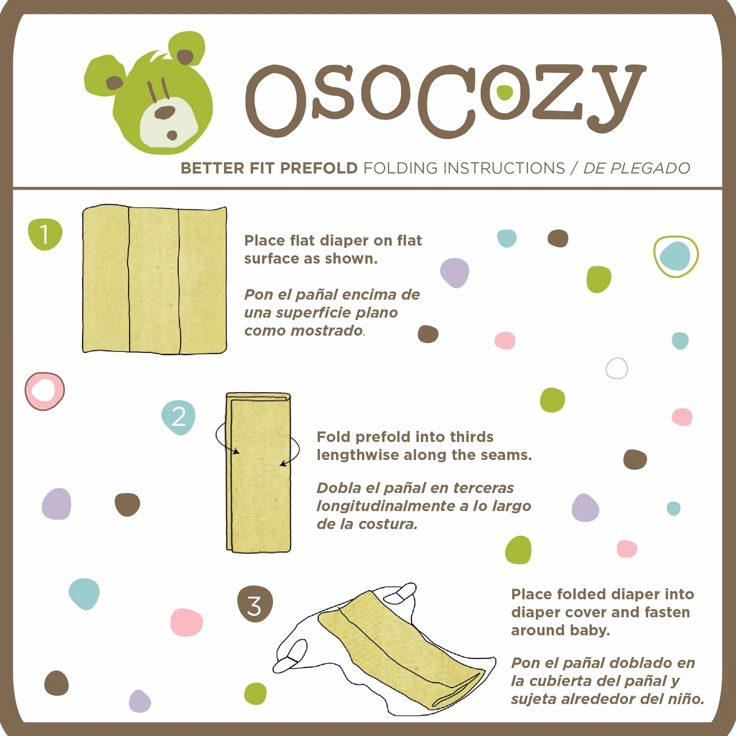 OsoCozy Better Fit - Pannolini in tessuto non sbiancato pre-piegati, 100% cotone, tessuto di garza, taglia per tre strati, taglia 1 (bambino 10 x 20 x 10 cm, adatto a 0,5-7,3 kg) - 1 dozzina