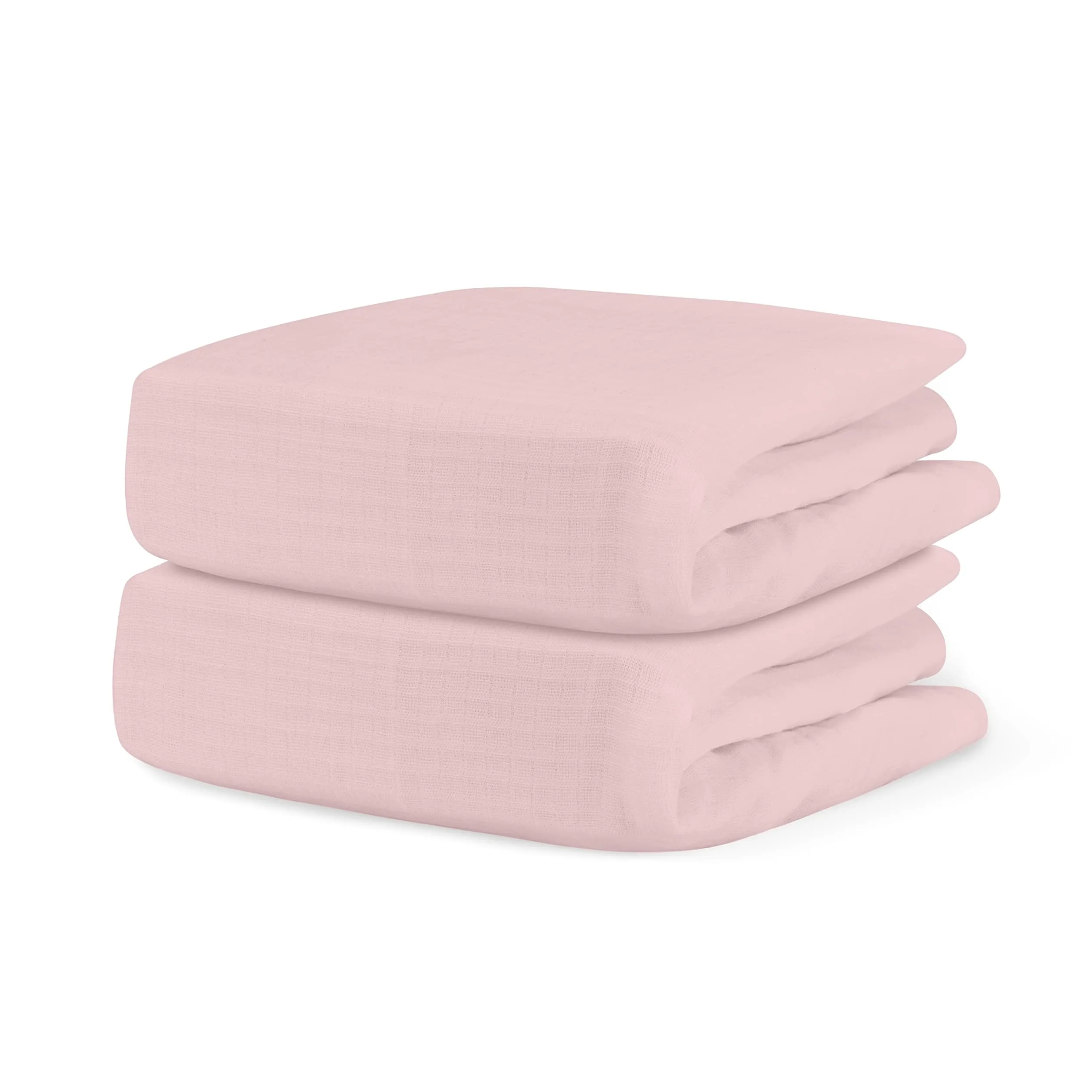 Newton Baby Lenzuola per culla biologiche (confezione da 2) - 100% traspirante e ultra morbida, 100% mussola di cotone biologico, colore rosa alba, adatte a tutte le culle standard