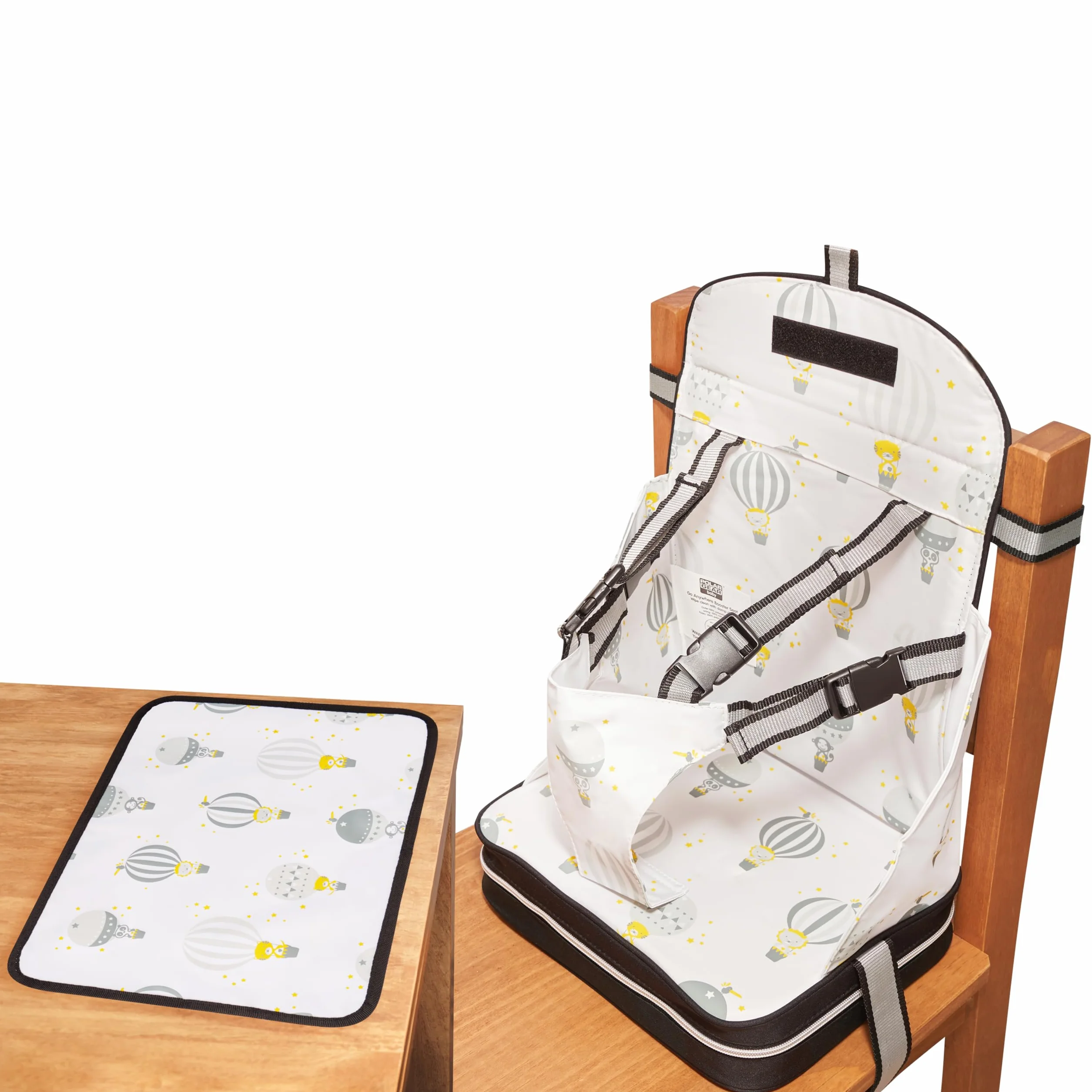 Polar Gear Alza Sedia con Tovaglietta per Bambini, senza BPA, lavabile, riutilizzabile e ripiegabile, con cintura a 5 punti
