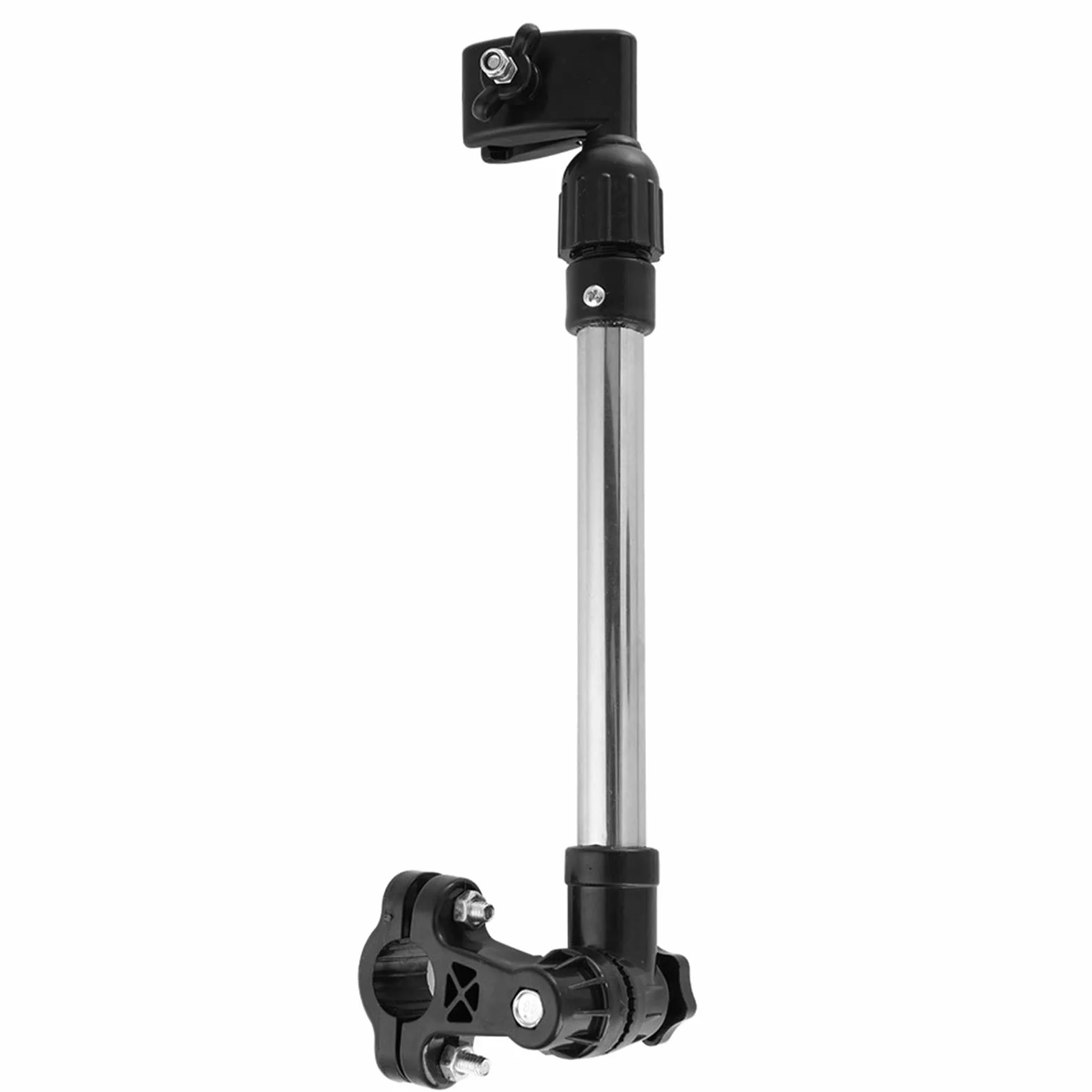 MBC - Portaombrelli in acciaio inox, retrattile per passeggino, regolazione telescopica verso il basso, adatto per manubrio da 0,8 a 1 pollici, default