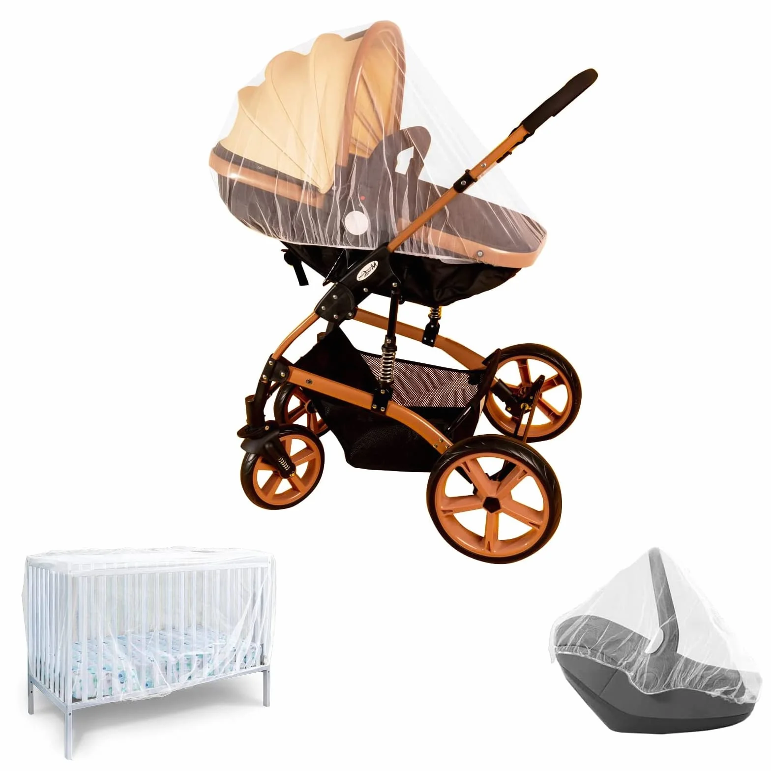 Zanzariera Universale per Passeggino, 4 in 1, Carrozzina e Culla Neonato. Protezione contro zanzare, vespe e altri tipi di Insetti. Lavabile e Traspirante