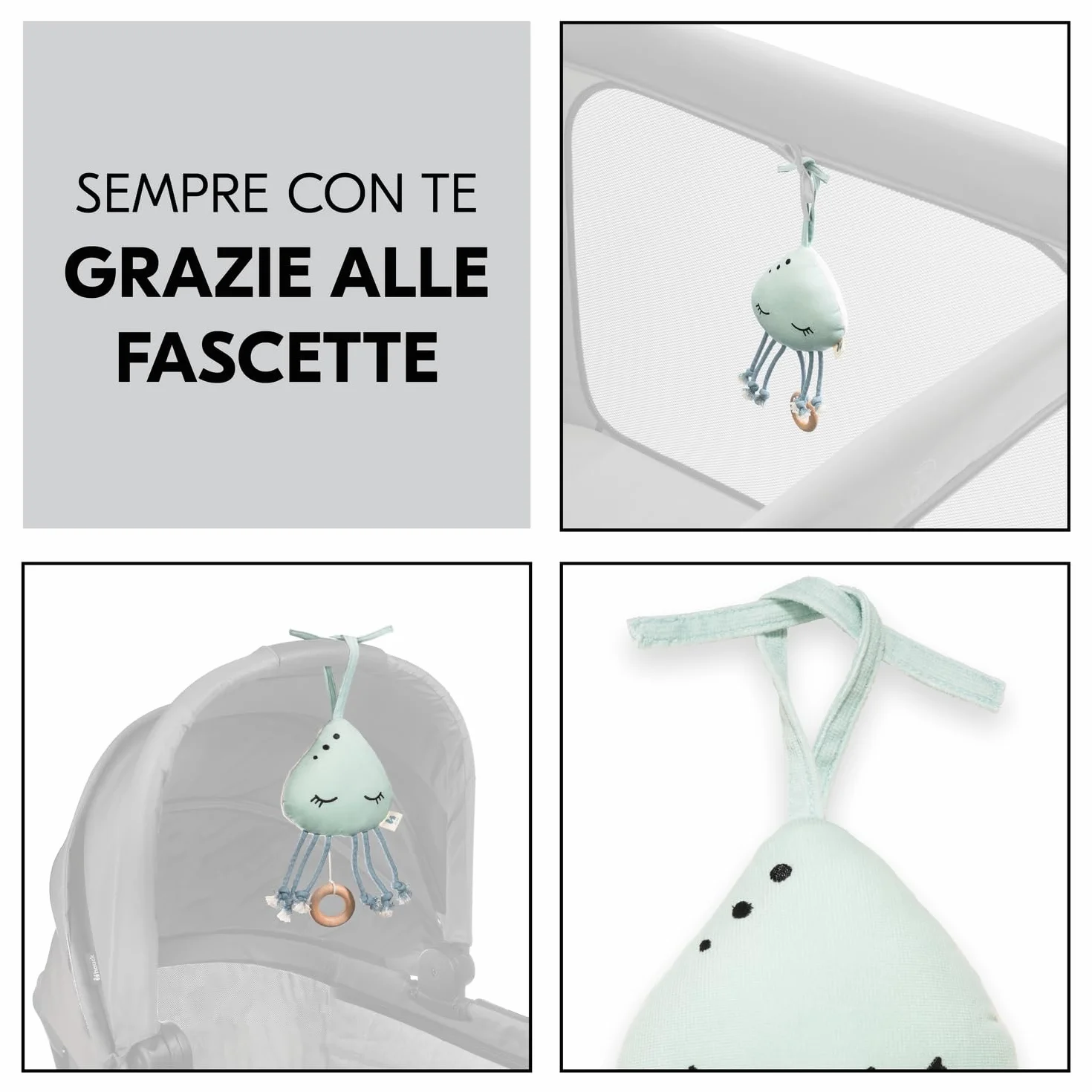 hauck Carillon Neonati Cuddle N Sleep - Giocattolo Sonaglio da Appendere con Meccanismo Musicale - Ninna Nanna Brahms (Durata 2 Min.), Rimovibile - Sonaglio Neonato Senza Batterie - Medusa