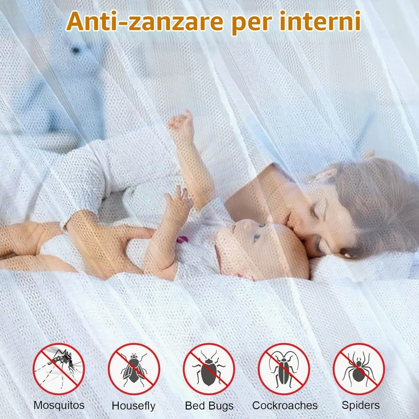 Zanzariera sul letto, Grande Lusso Principessa Letto a baldacchino Viaggio Zanzariera Biancheria Letto Zanzariera Tre Aperture Laterali per Camera Letto all'aperto Patio Amaca (150x200x200)