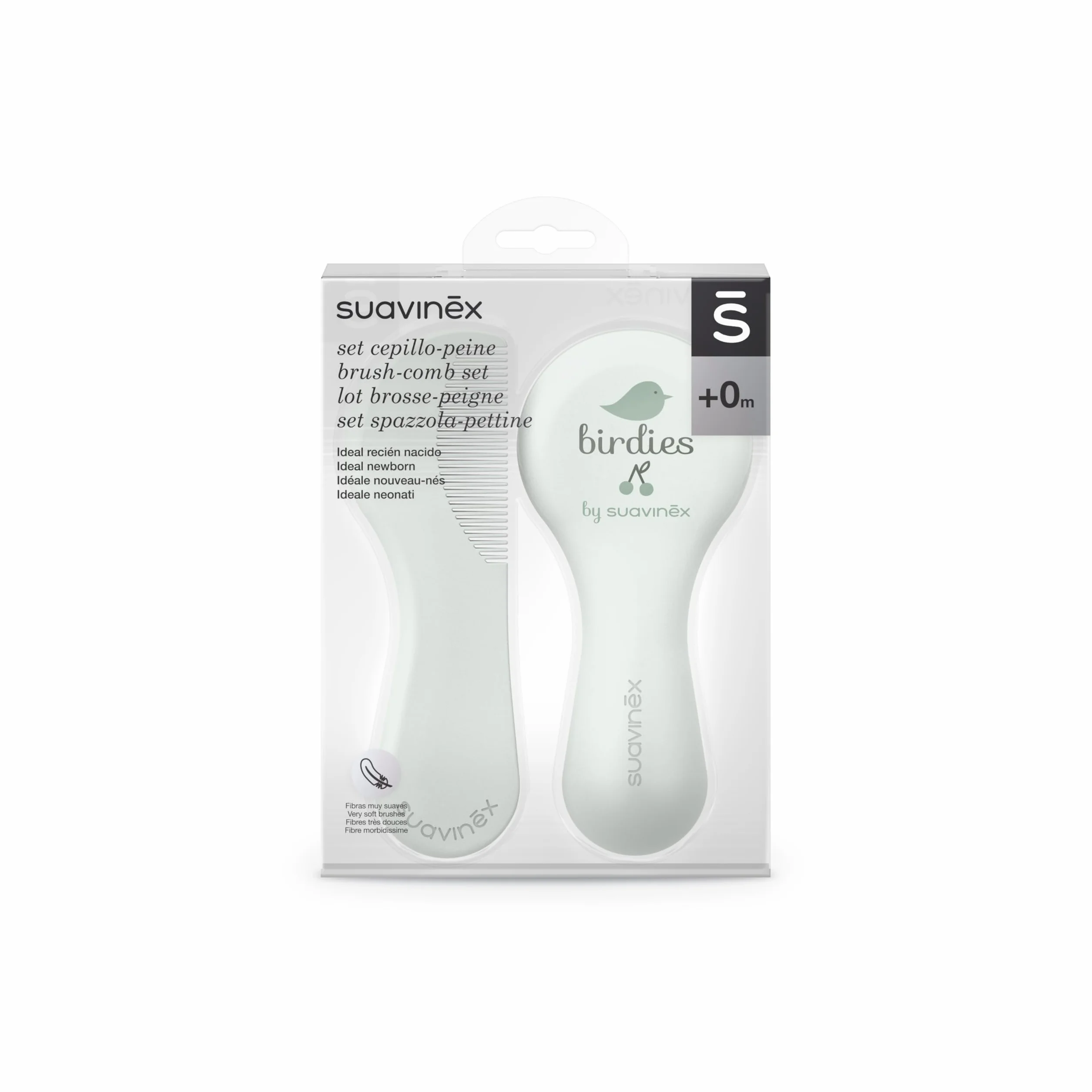 Suavinex Set Spazzola e Pettine per neonati e bambini - Idea Regalo - Verde