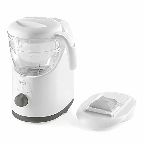 Chicco Cuocipappa Multifunzione Easy Meal per lo Svezzamento, Omogeneizzatore per Neonati e Bambini, Frullatore e Scaldapappa, con Cottura a Vapore e grattugia Cut Express, Riscalda e Scongela