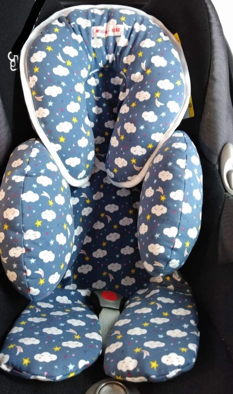 MOON-BEBE ridutore antialergico uneversal maxi cosi seggiolino auto e a piedi (BLU)