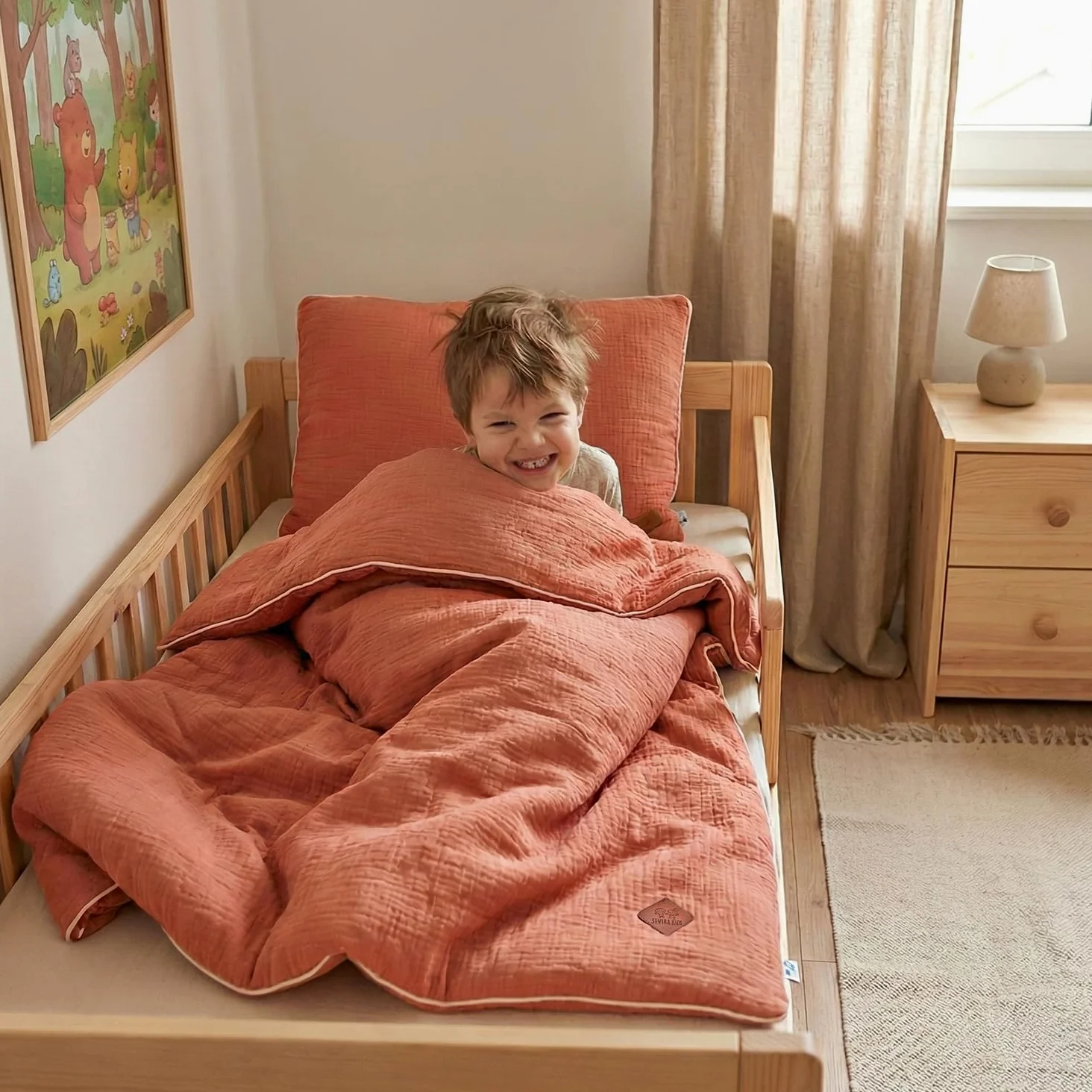Sevira Kids - Piumino in garza di cotone - pronto a dormire, Jeanne
