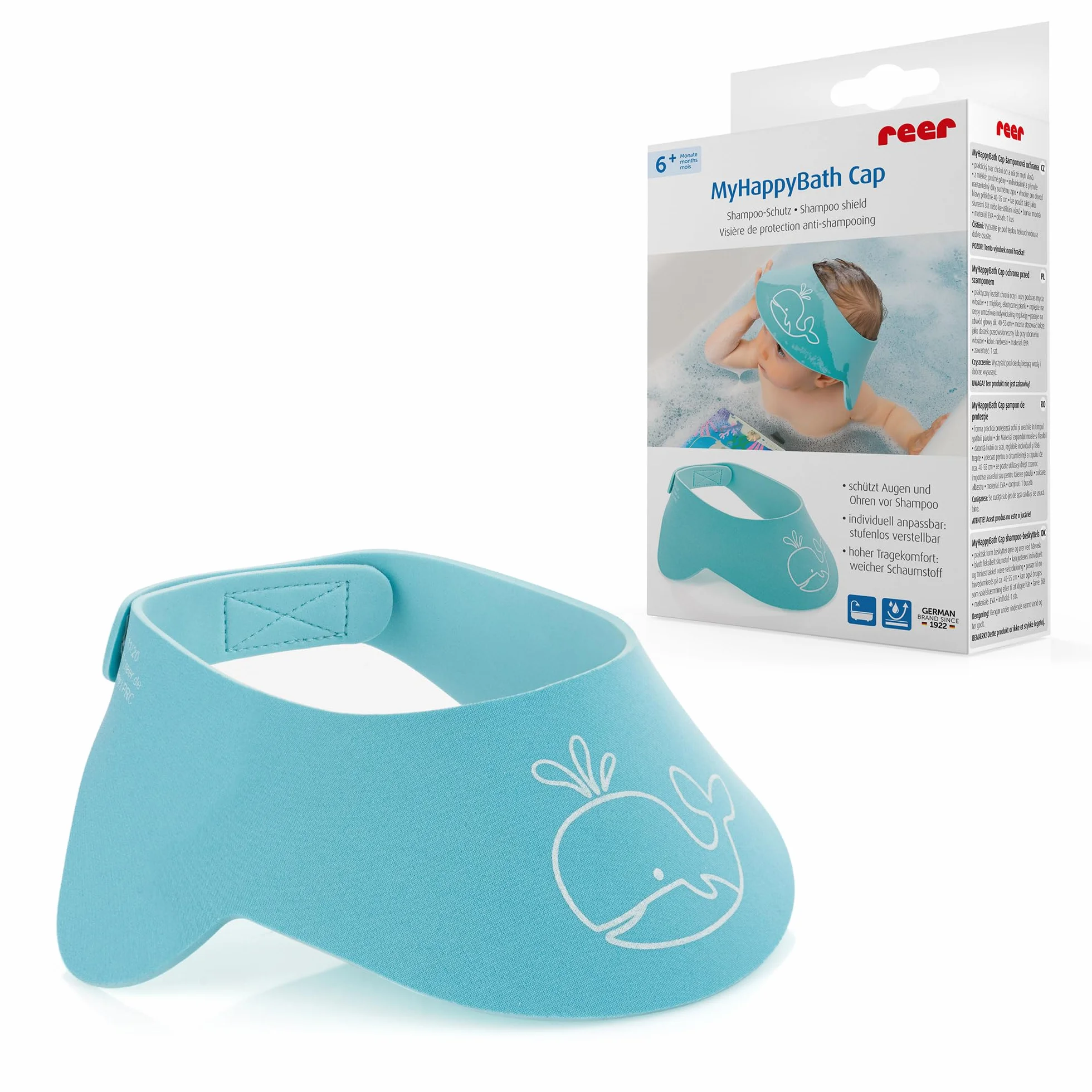 Reer GmbH 76043 Myhappybath Cap, Visiera Anti-Shampoo
