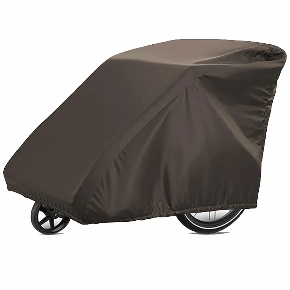 Yhenlovtt Copertura per rimorchio bici per bambini, impermeabile, resistente ai raggi UV, in tessuto Oxford 210D, per Qeridoo, Burley, Thule, Chariot, Croozer, Leggero, Nordic Cab, Yepp, per (BROWN)