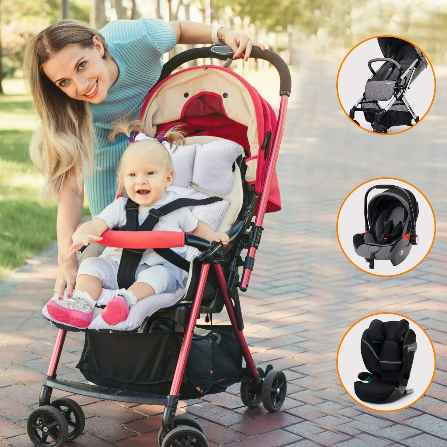 Cuscino Passeggino Universale,Cuscino Riduttore Passeggino,Cuscino Riduttore per Ovetto,Copriseduta per Passeggino Cotone,Materassino Passeggino,Traspirante per Passeggino Universale