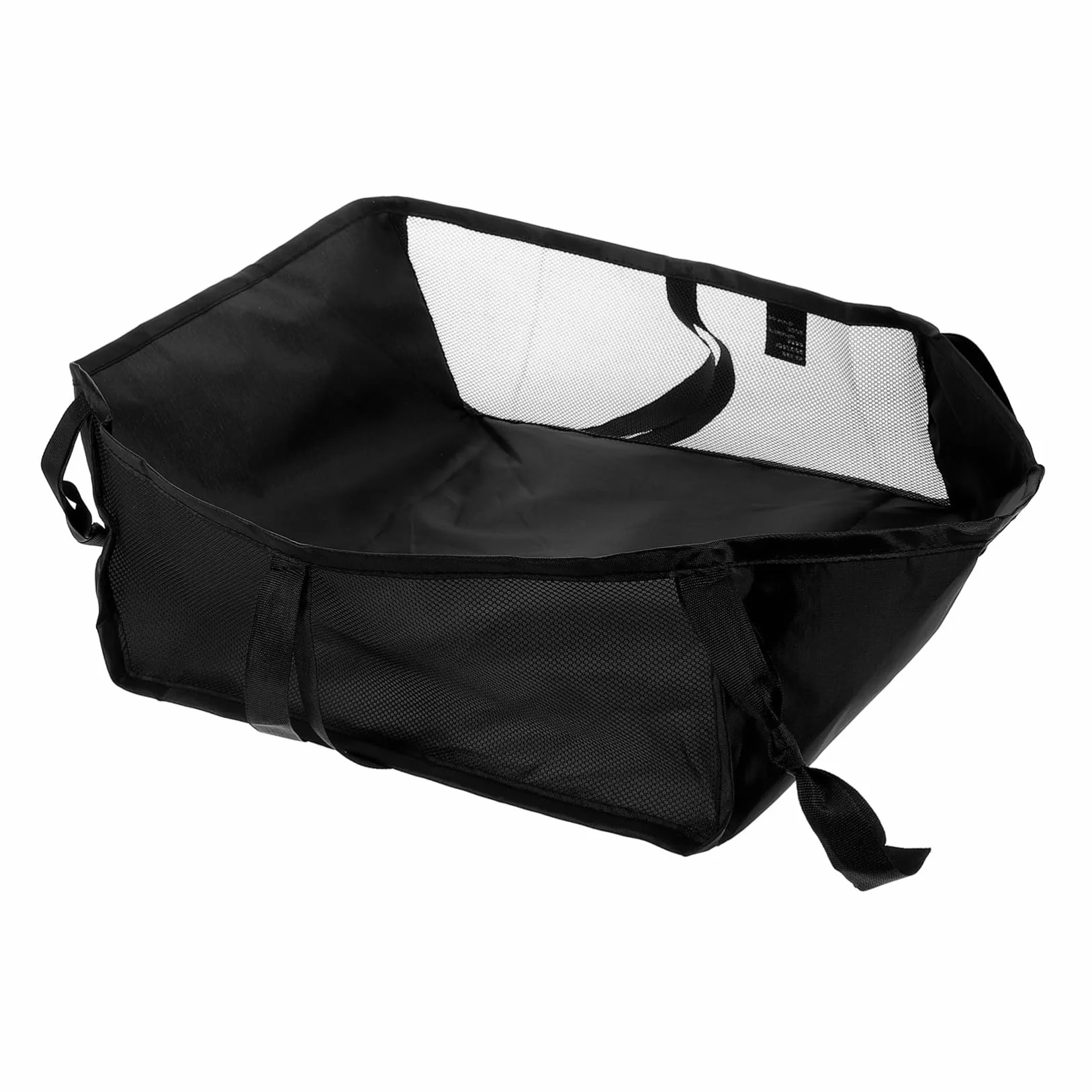 Organizzatore per Passeggino Nero in Poliestere Design a Rete Multifunzionale, Cestino Portaoggetti per Passeggino e Carrello, lo Shopping