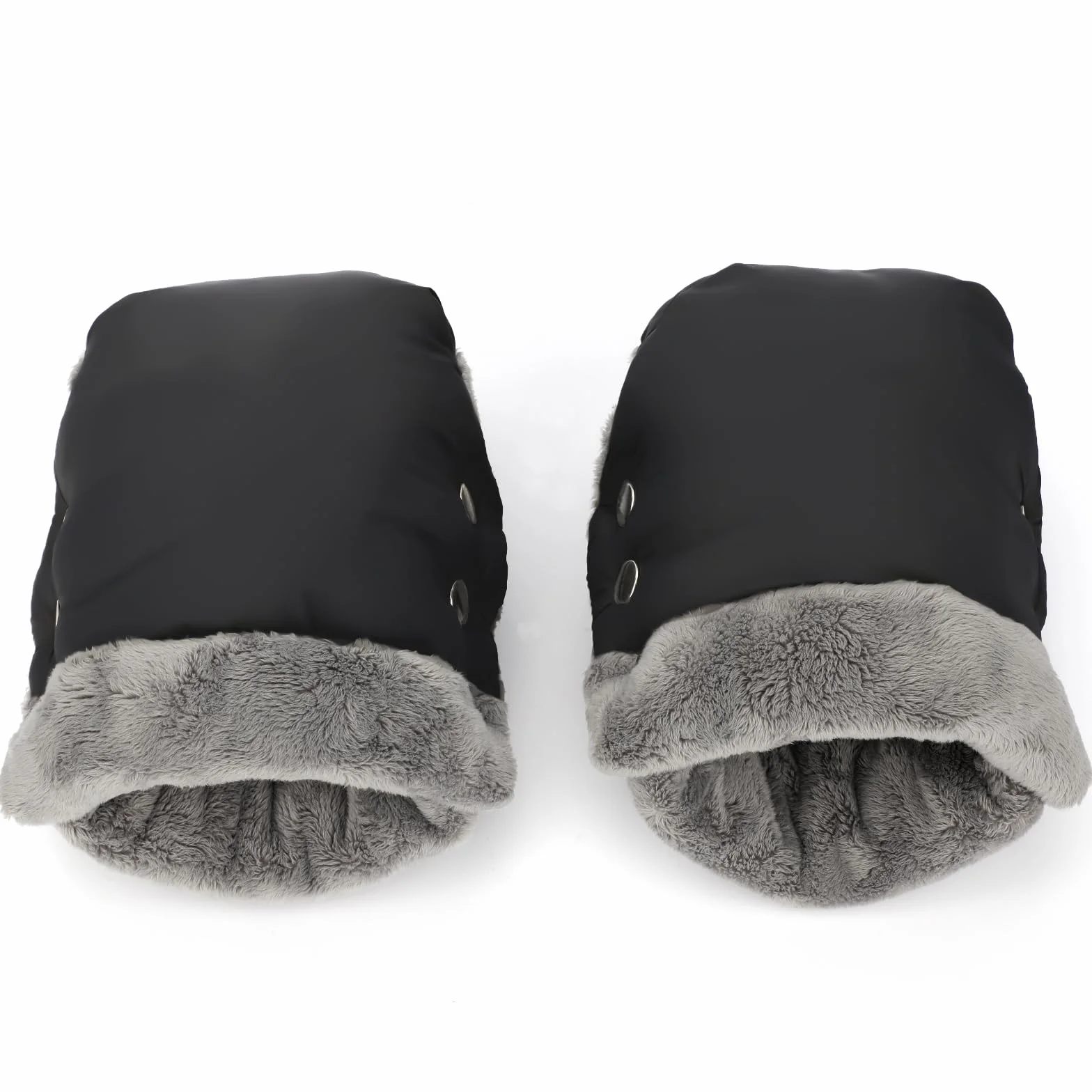 Guanti Passeggino Scaldamani per Passeggino, Antigelo Guanti Manicotto Guanti impermeabili con Interno in Pile, Proteggi-mani accessori di dimensioni universali per passeggino (1-Nero)