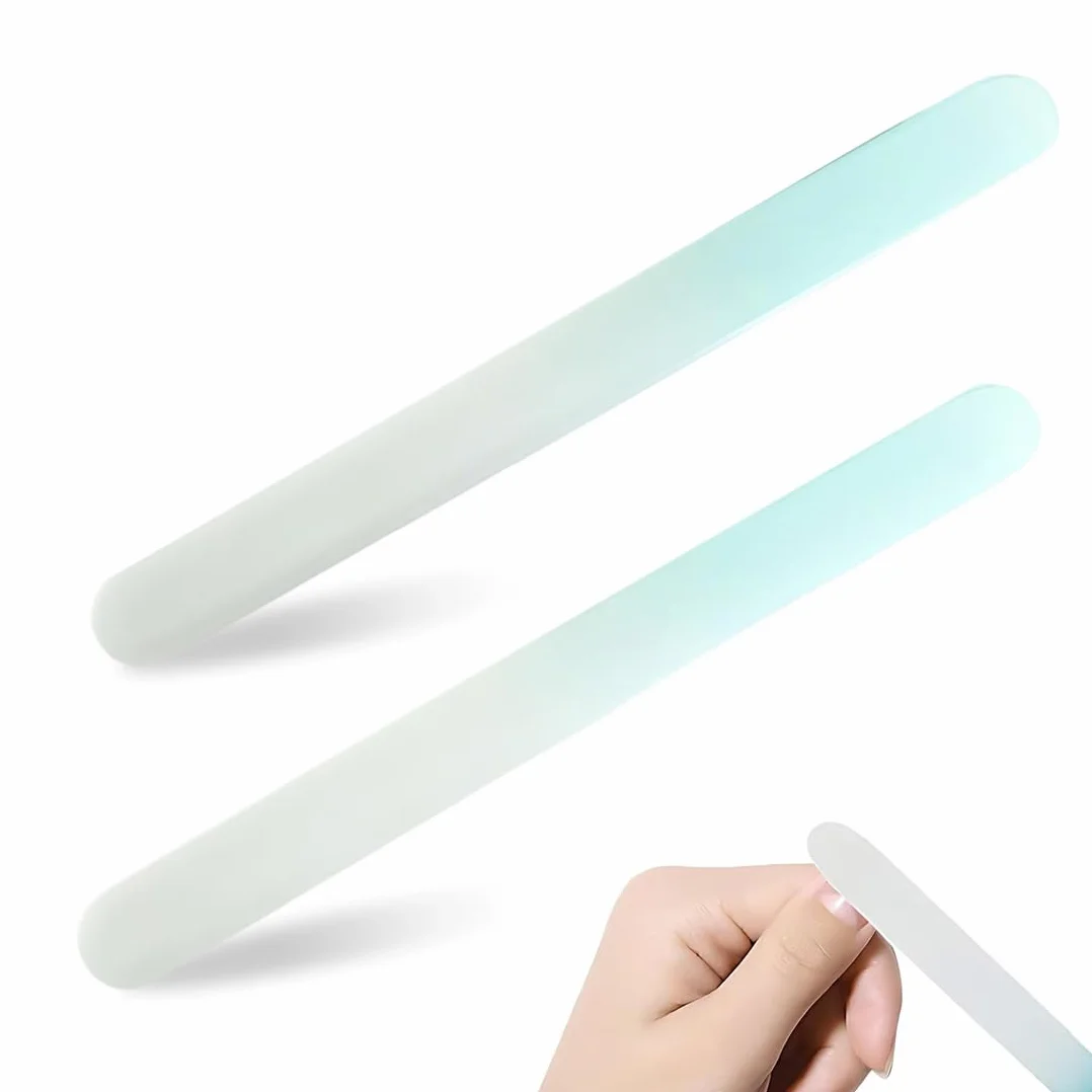 2 Pezzi Lista Nascita Bebè Lime Per Unghie In Vetro Blu, Dimensioni 9Cm X 1Cm X 0,3Cm, Per La Cura Delle Unghie Di Bambini E Mamme