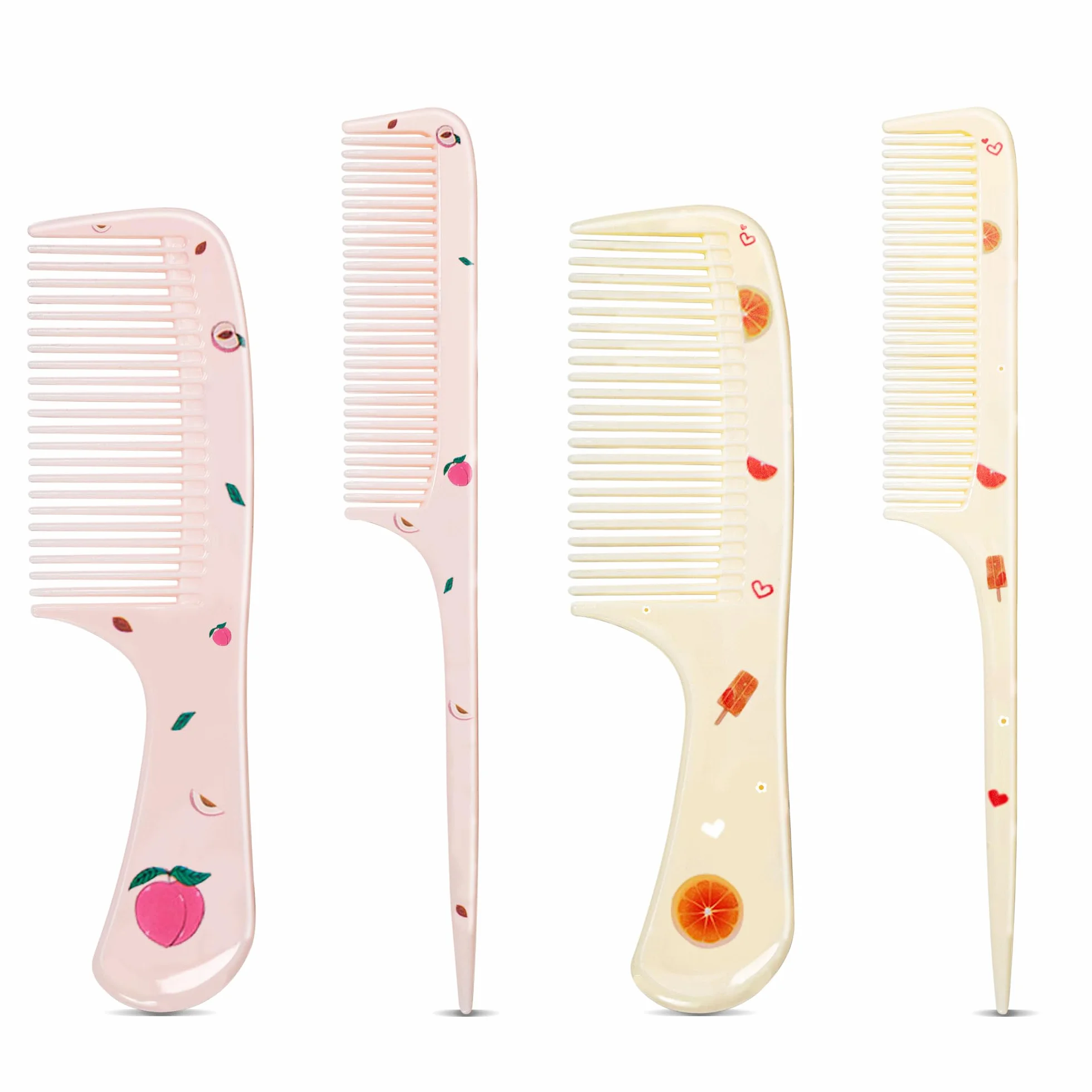 Set di 4 Spazzole per Capelli e Pettini Bambina, Pettine Districante per Capelli Bagnati e Asciutti, Spazzola a Coda di Ratto per Parrucchieri Ragazze e Ragazzi, Regalo Carino