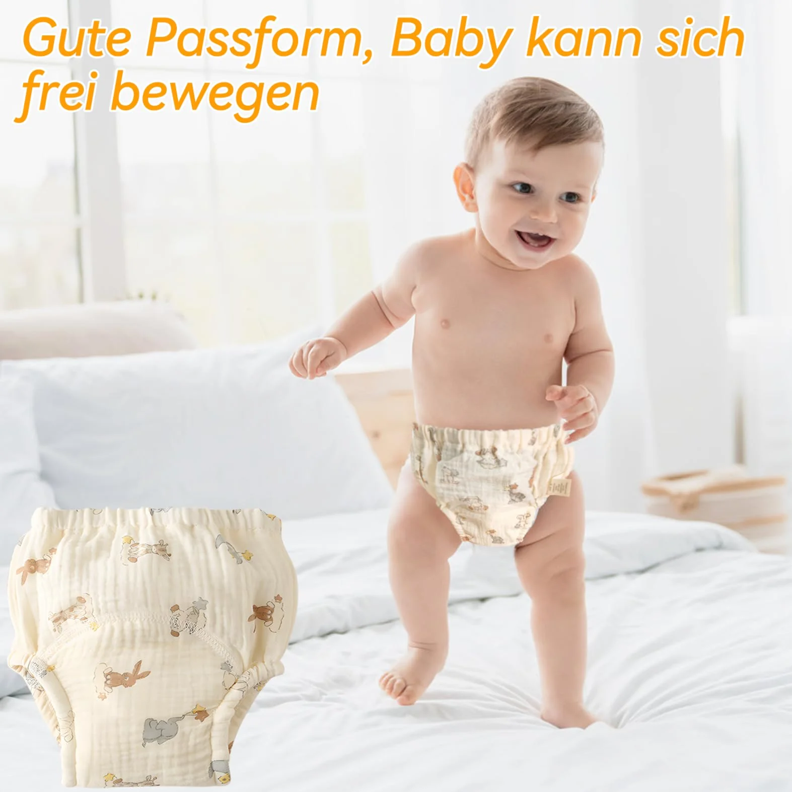 Pannolini Riutilizzabili in Tessuto Lavabili 4 Pezzi M 5-9 kg per Bambini