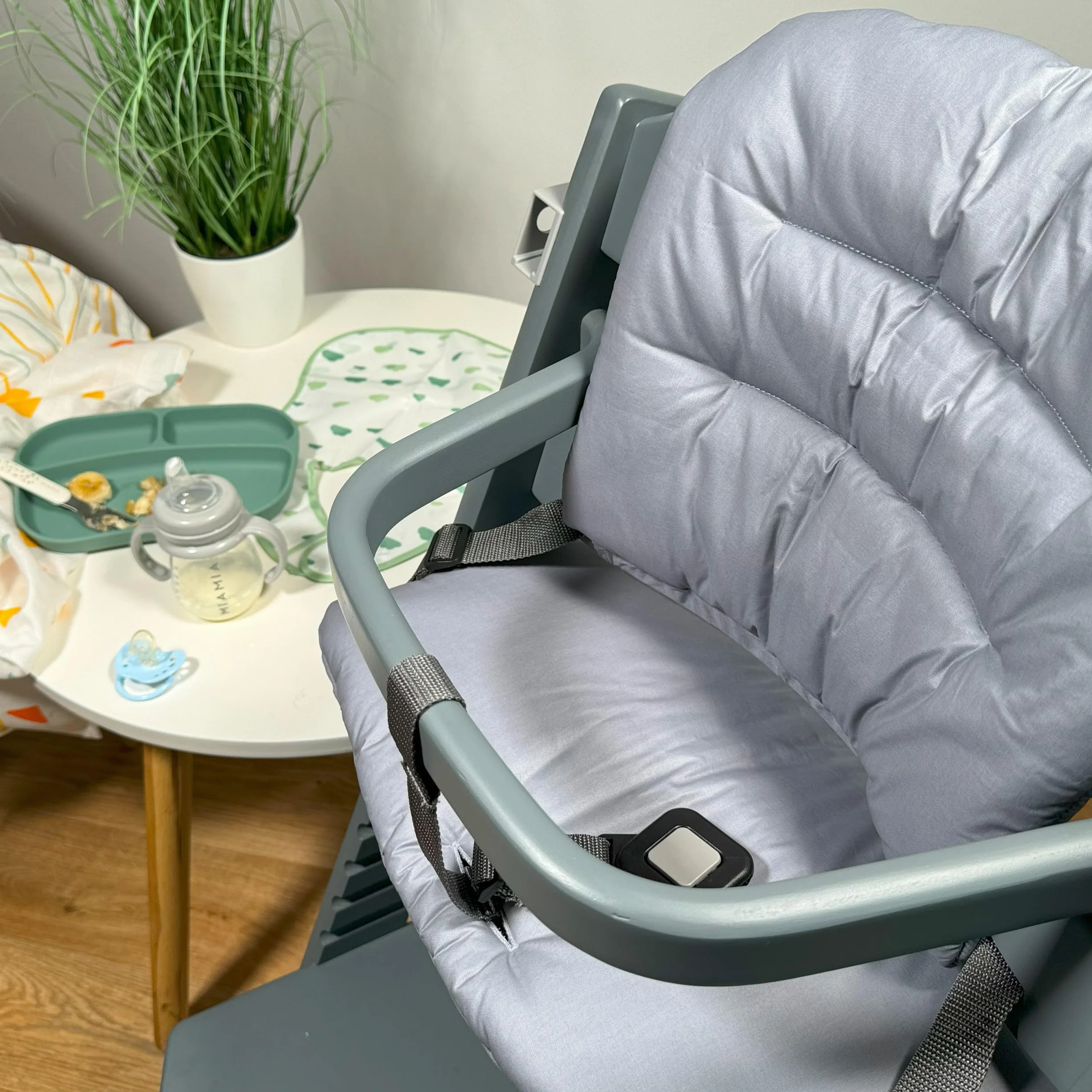 LaLoona Cuscino Seduta Seggiolone Pappa Per Safety 1st/Bebeconfort Timba - Cuscino Seggiolone Pappa Bimbo 2 Pezzi, OEKO-TEX Standard 100, Lavabile in Lavatrice - Grigio