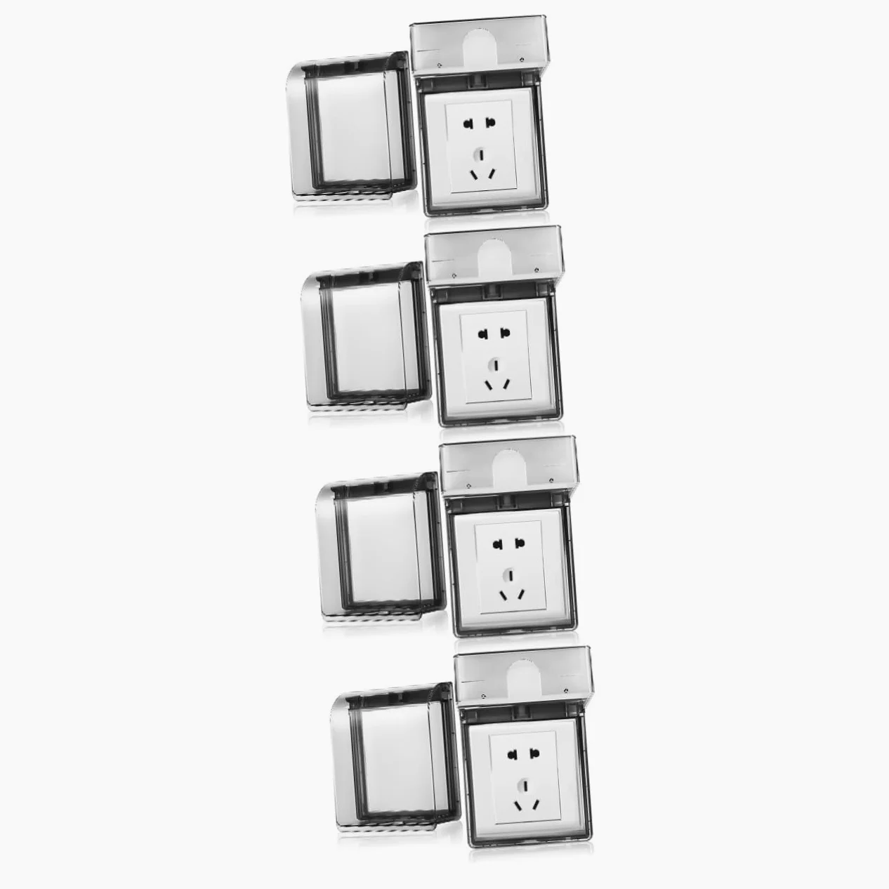 4 Set Copriprese Adesivo Per Esterni E Bagno Protezione E Facile Installazione Per Prese Muro Con Design E 2 Pezzi * 4