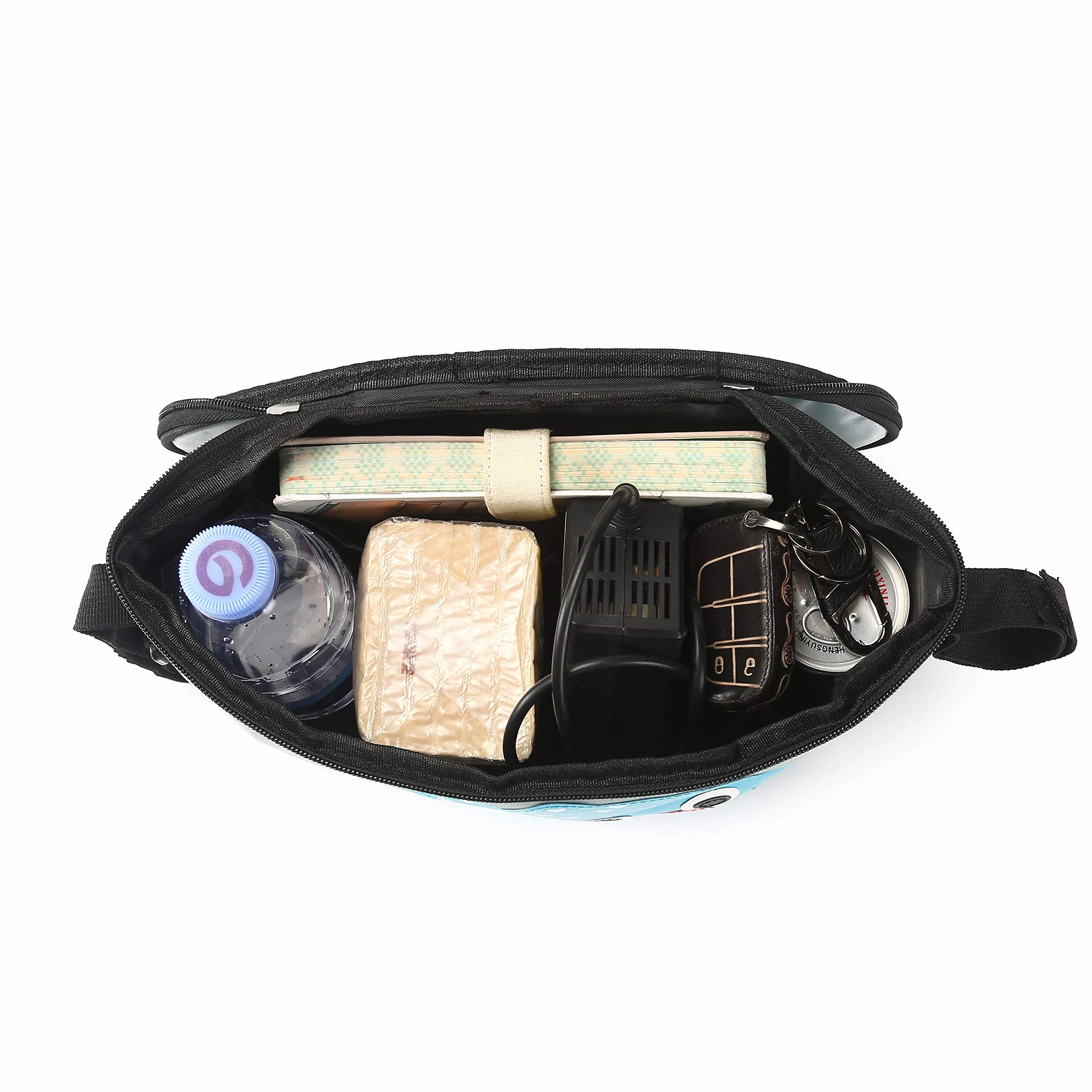 Borsa Portaoggetti Passeggino Universale,Organizzatore Passeggino Valco Con Porta Biberon Portabicchieri per Carrozzina, Resistente all' acqua（Whale con copertura)