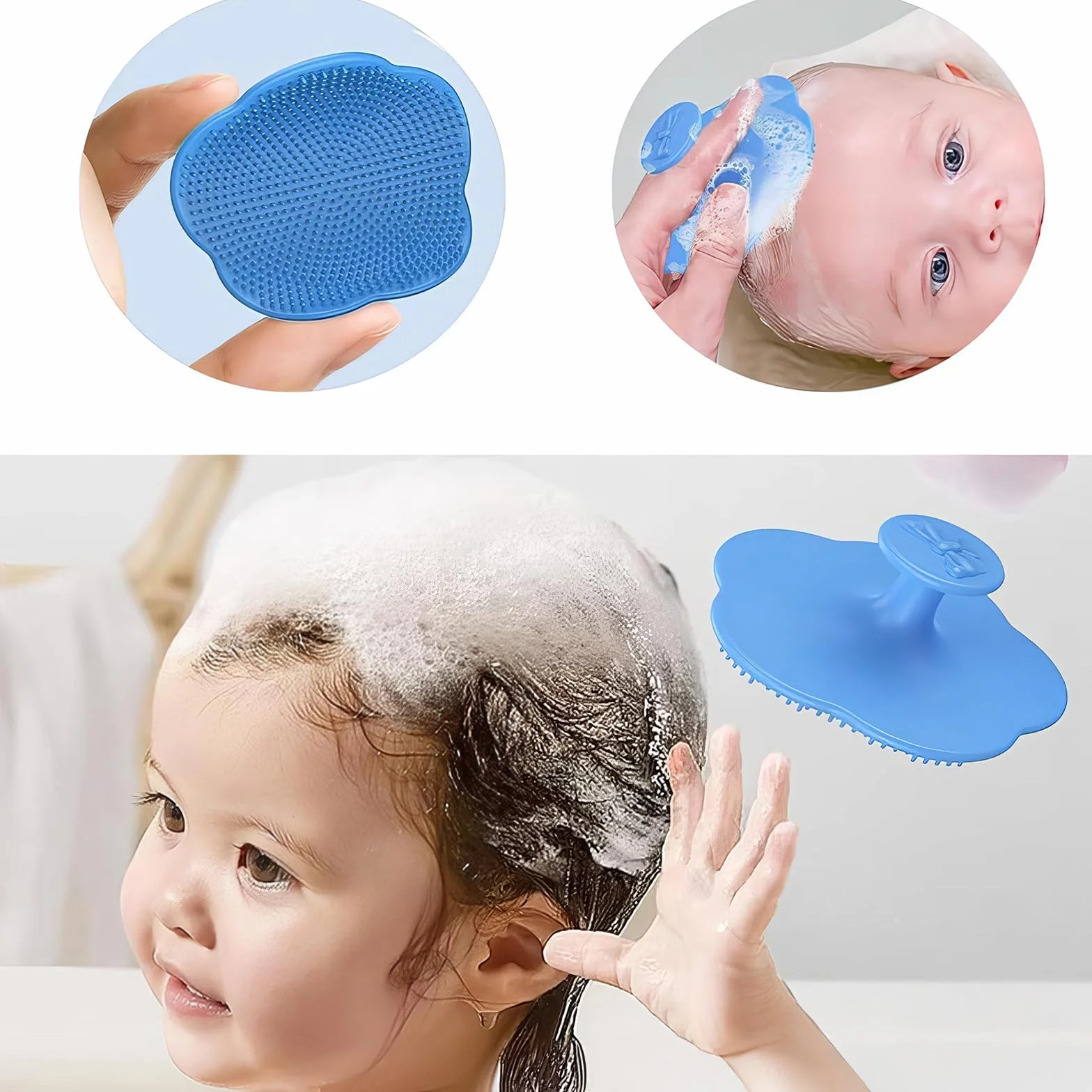 2 Pezzi Pettine Neonato,Pettine Crosta Lattea,Spazzola e Pettine Neonato,Pazzola per Bambini In Silicone Adatto Per Il Massaggio Del Cuoio Capelluto Del Neonato