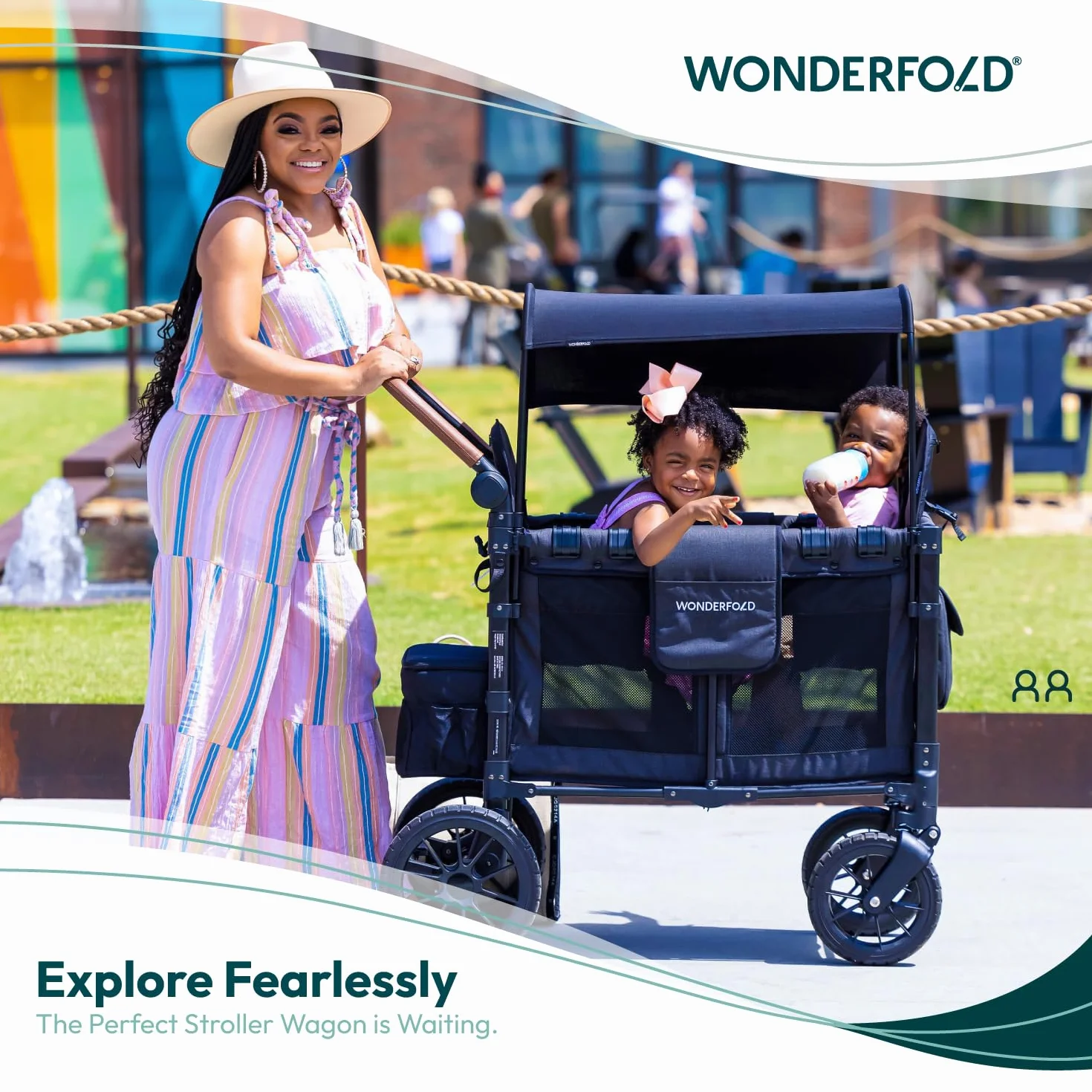 WonderFold W2 Luxe - Passeggino vulcanico nero