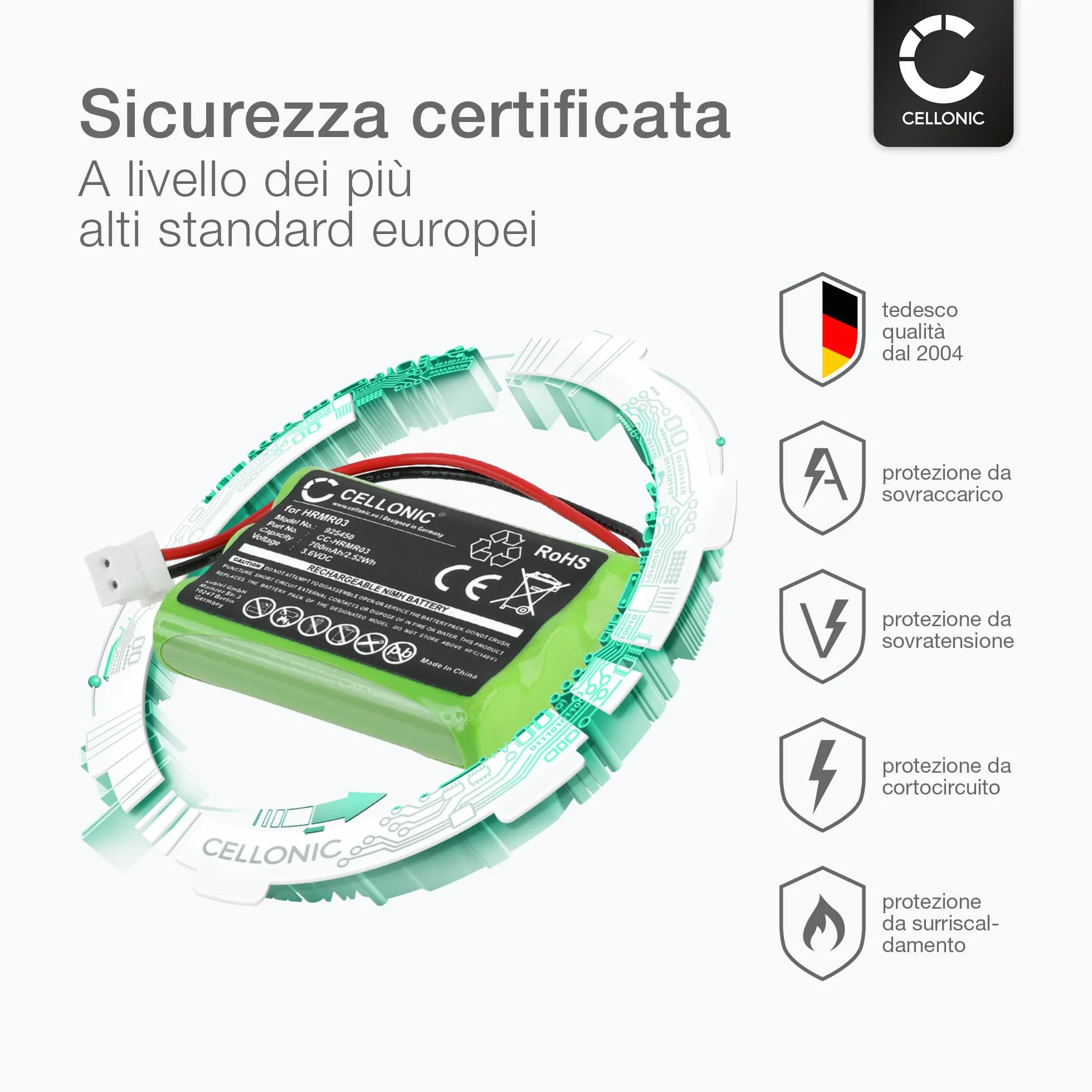 subtel 1x Batteria per Babyphone Compatibile con Motorola MBP36S, MBP36, MBP482, HRMR03 – (700mAh, 3.6V)