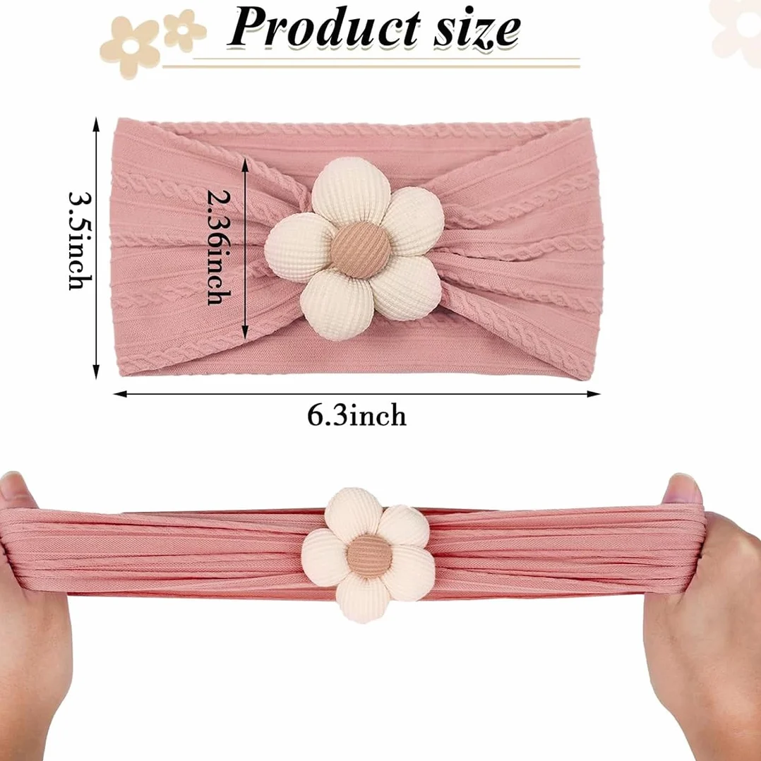 5 Pcs fascia capelli neonata, fascia capelli bambina, fascia neonata capelli, Fasce Ragazze Nylon Elasticizzato Accessori per Capelli Fatti a Mano per Neonati Bambini Bambine