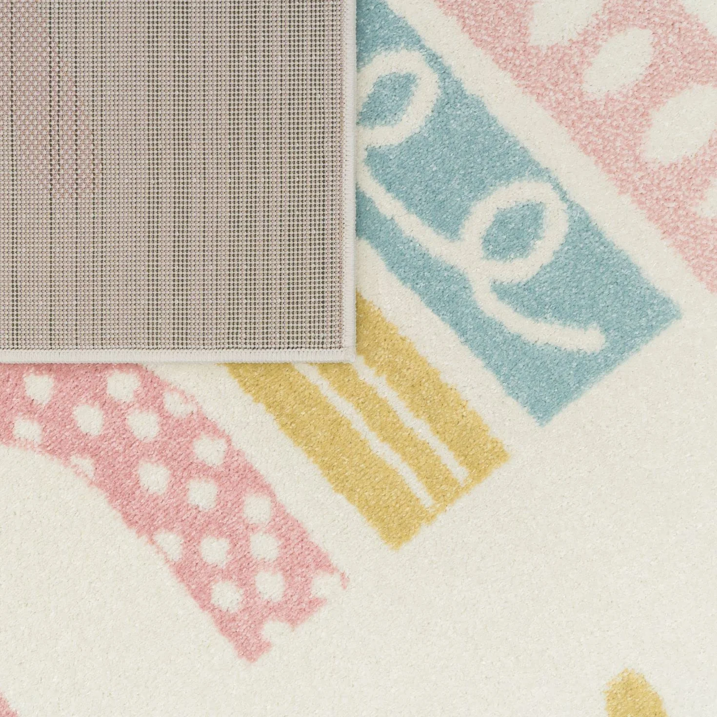 TT Home Tappeto Bambini Cameretta Bambina Ragazzi Moderno Arcobaleno Nuvola Motivo Con Animale Colorato, Colore:Crema4, Dimensione:80x150 cm