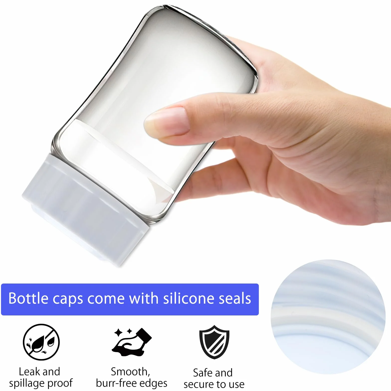 Tappi per biberon Avent, 6 tappi per bottiglie da viaggio, compatibili con bottiglie a collo largo, colore bianco, per biberon