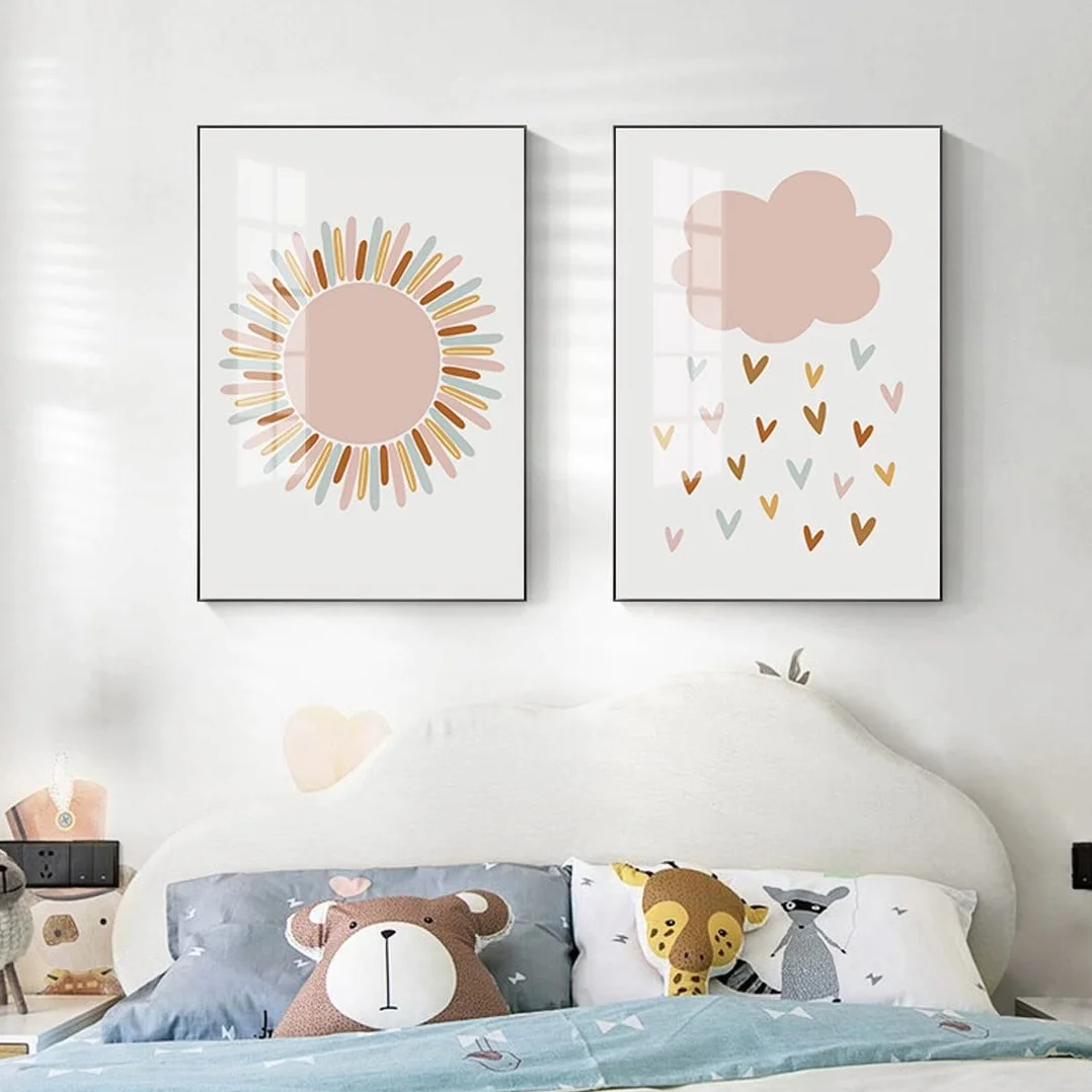PLABBDPL Immagini per la Cameretta dei Bambini, Set di 3 Quadri Poster, Tela, Decorazione da Parete Regalo senza Cornice