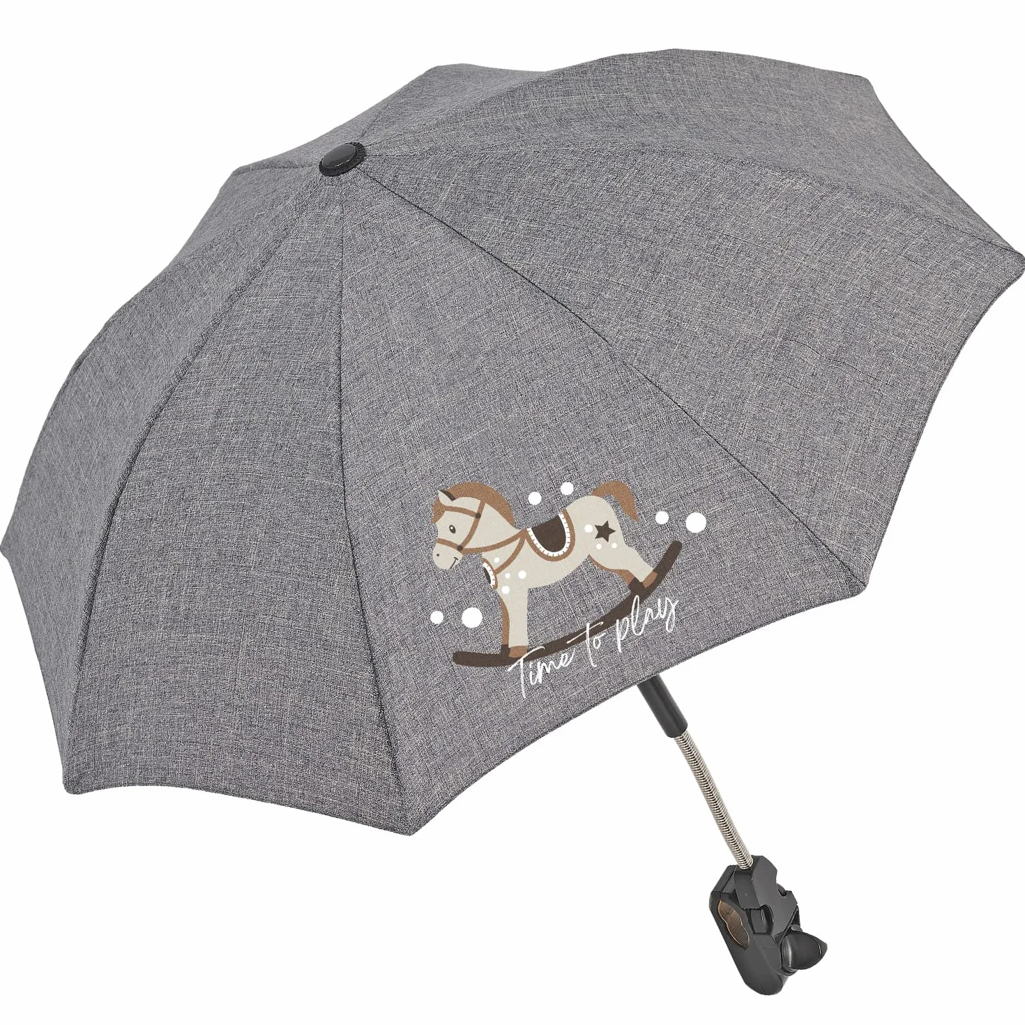 PERLETTI Parasole Passeggino Universale Anti UV 68 cm - Ombrellino da Sole Pioggia per Bambino Neonato Grigio