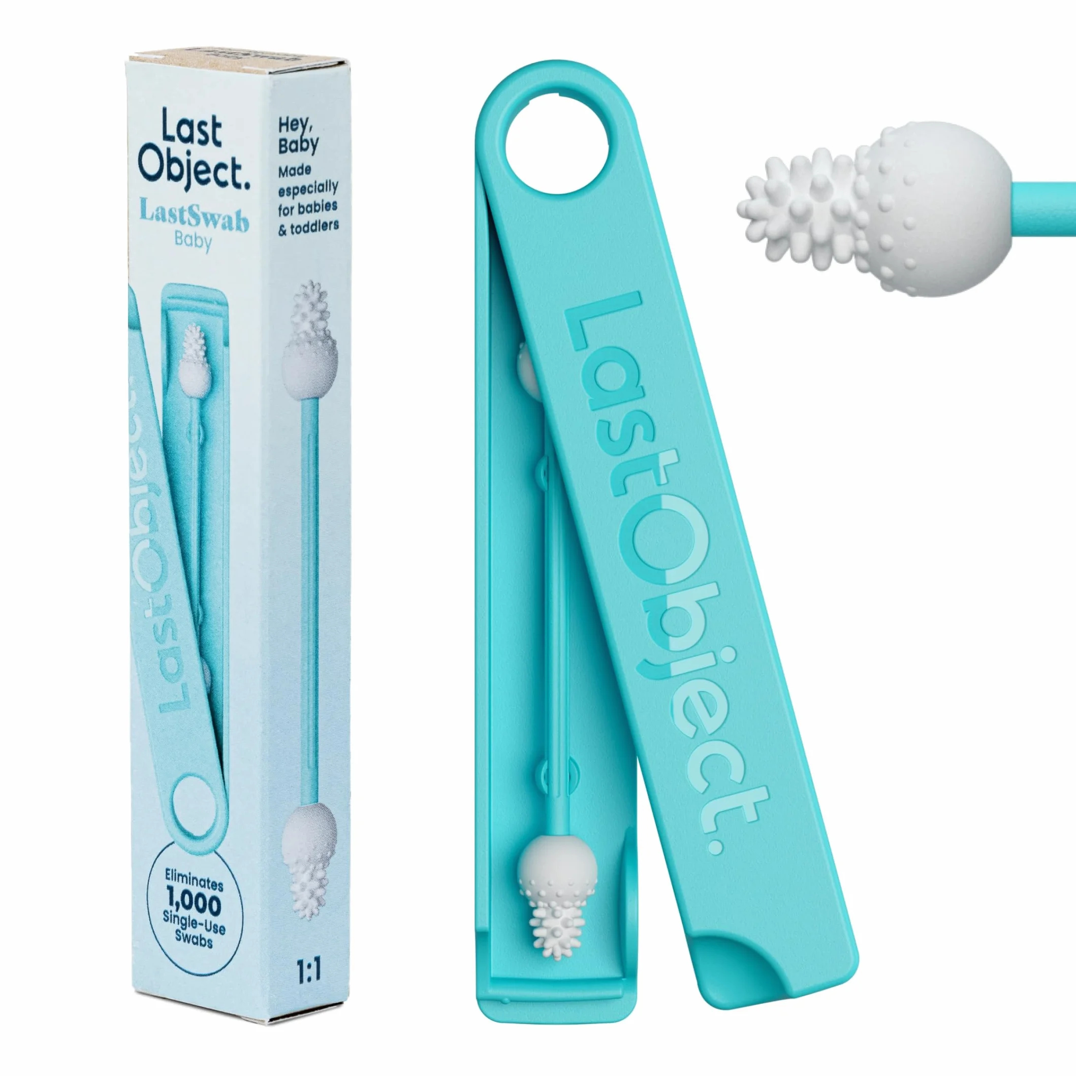 Bastoncini riutilizzabili LastSwab®: alternativa sostenibile ai bastoncini usa e getta, facili da pulire e con una pratica custodia da viaggio - Turchese