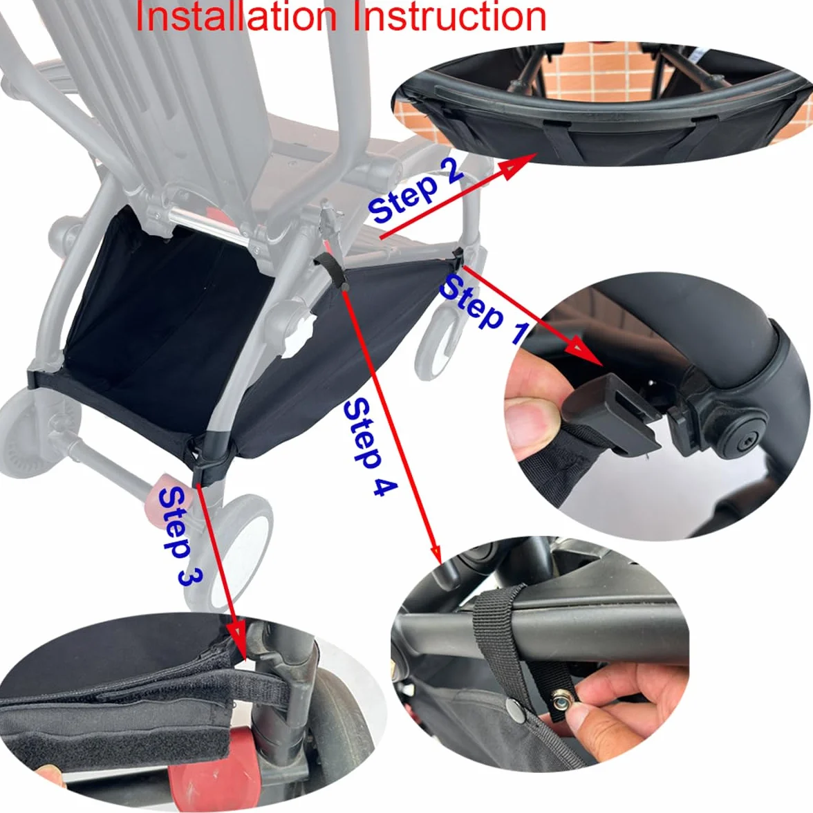 Cestino portaoggetti per passeggino compatibile con Babyzen YOYO, YOYO+, YOYO2 e Stokke YOYO3, tessuto resistente 600D, cestino portaoggetti lavabile