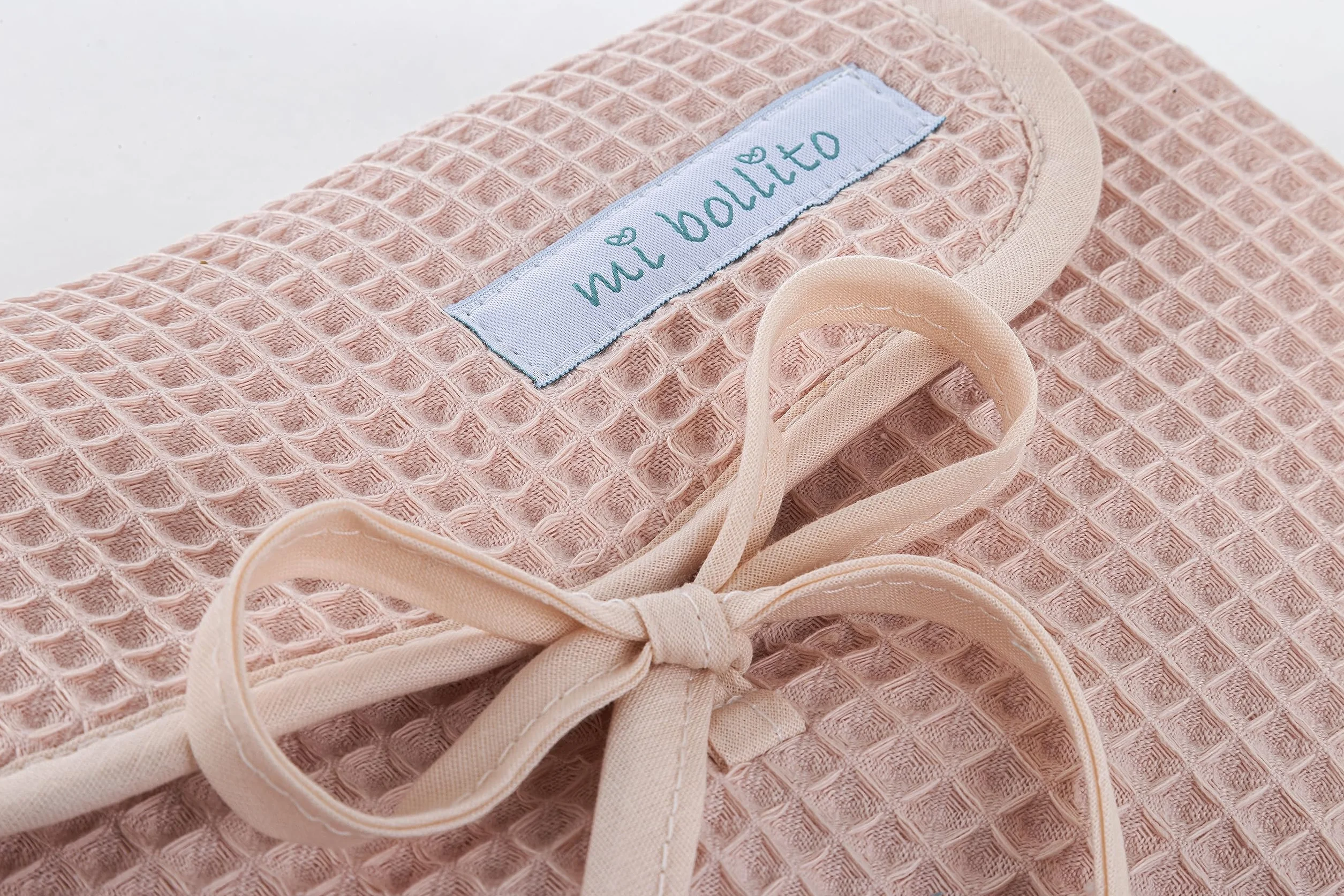 Fasciatoio per neonati portatile, pieghevole e impermeabile. Tessuto 100% in cotone gaufrato. Facile da riporre nella borsa per la maternità. Ideale come regalo per neonati. (Rosa