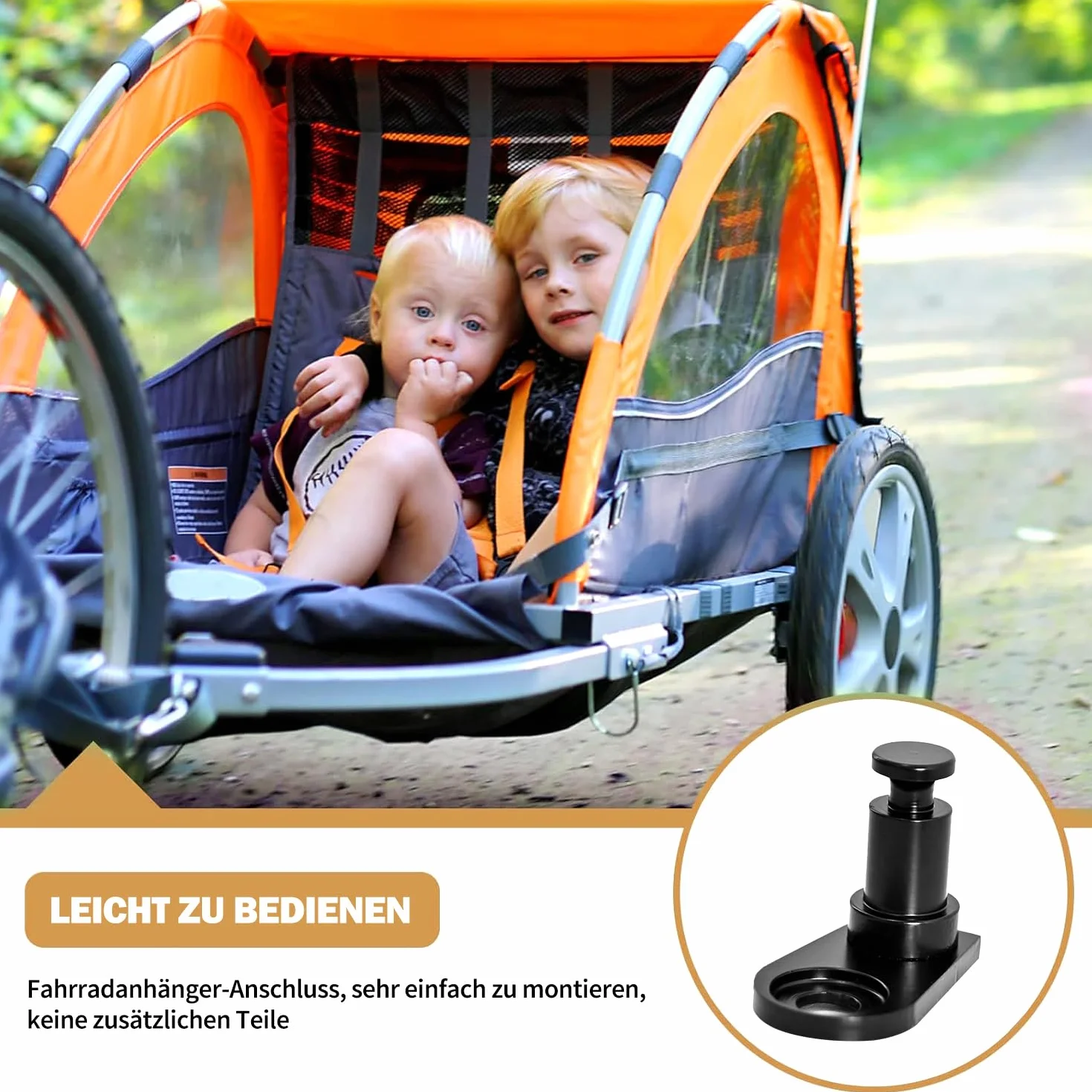 2 pezzi rimorchio bicicletta frizione universale per Kid/Kid Plus dal 2016, compatibile con Vaya 1 & Keeke 2, adattatore rimorchio bicicletta, nero
