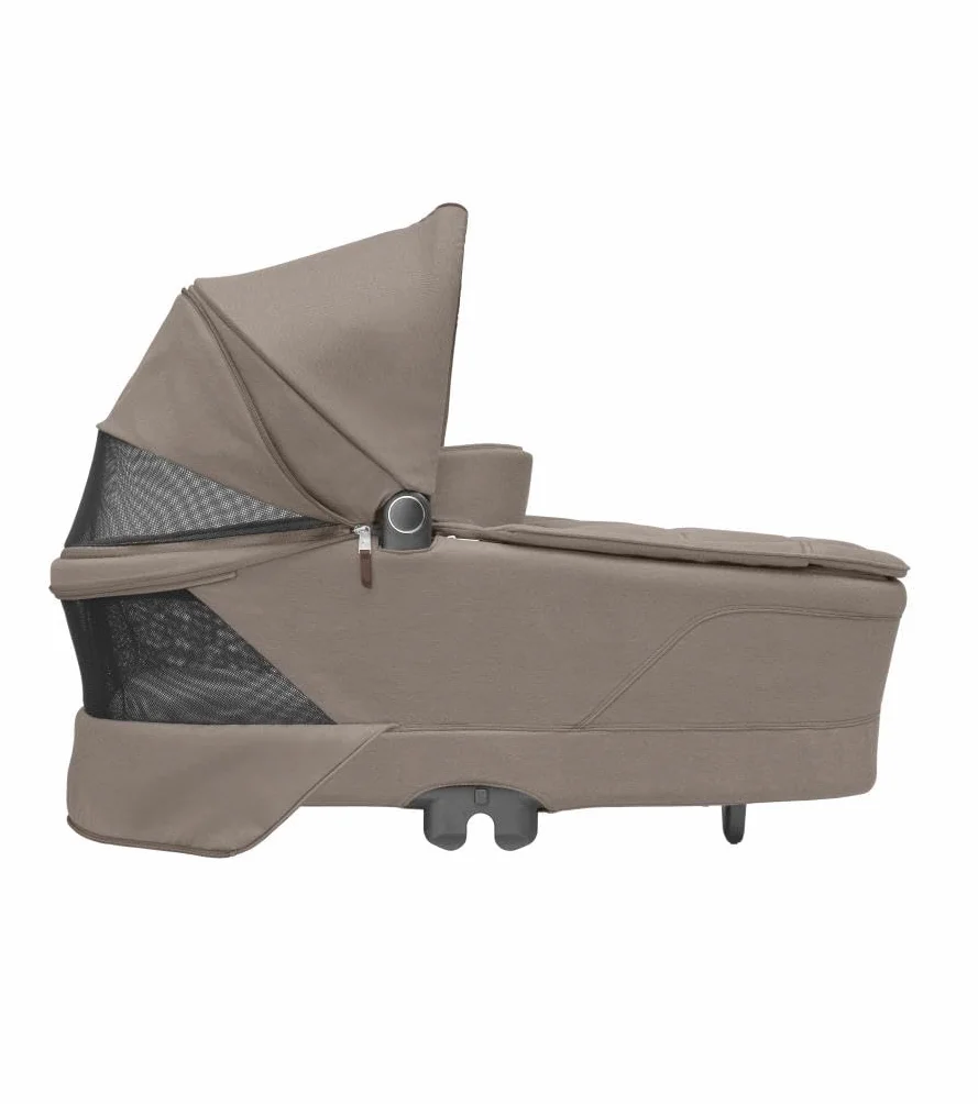 Maxi-Cosi Sense Navicella, spaziosa e confortevole, materasso memory foam traspirante, ClimaFlow, inclinazione SoothingSlope, sonno notturno, manico pelle vegana, Twillic Truffle