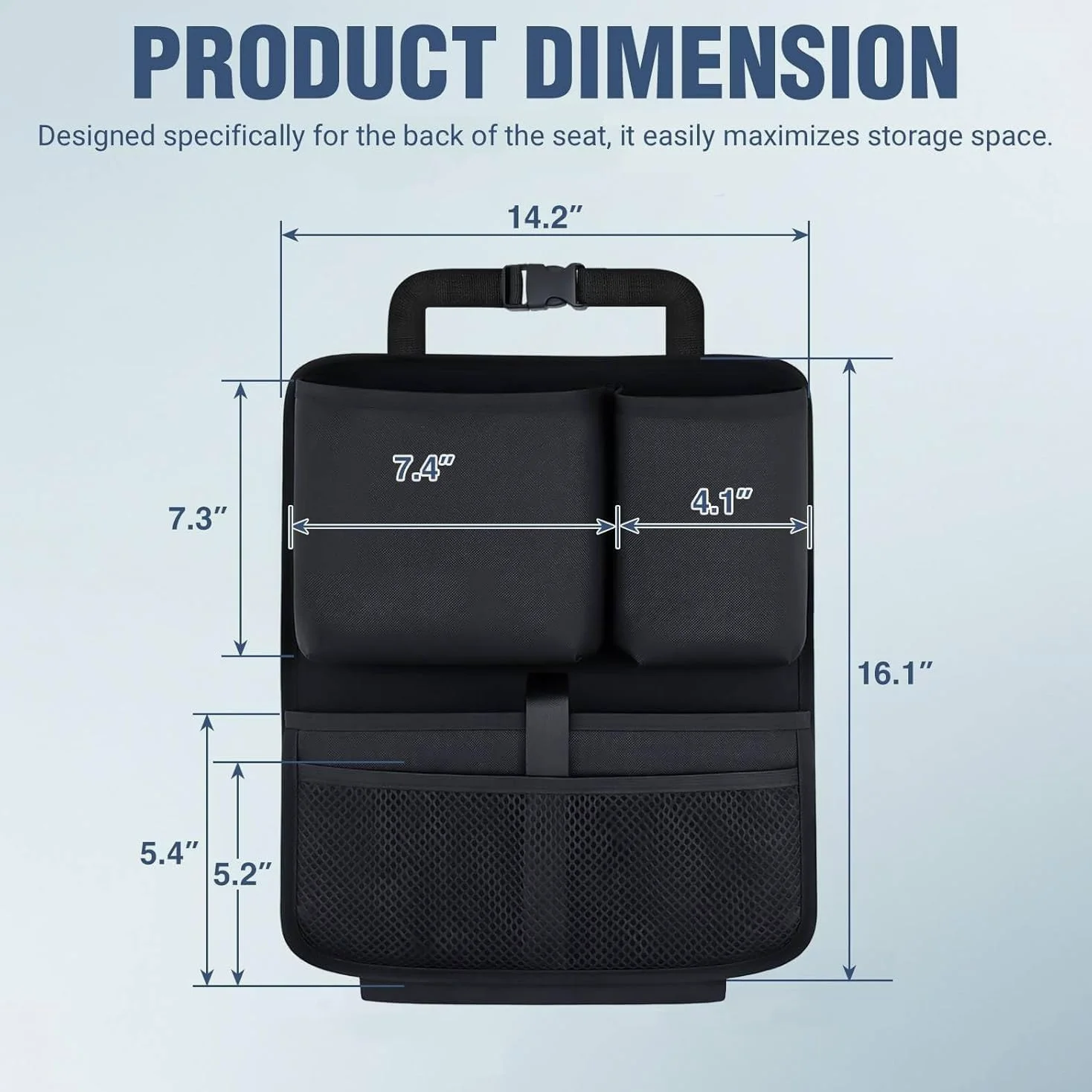 Organizzatore Auto per KIA EV3 2024-2025 | Tasca Portaoggetti Schienale in Tessuto Oxford 600D Impermeabile Salvaspazio Interni