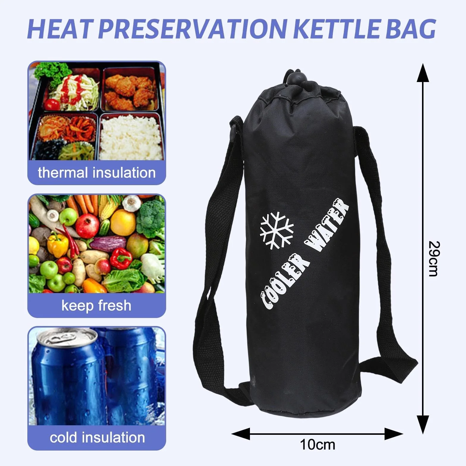 2PCS Borsa per Bottiglia Termica, Borsa Portatile per Bottiglia D'acquada 1.5 l, Piccola Borsa Termica per Bevande con Tracolla Regolabile per Esterni, ViaggiS