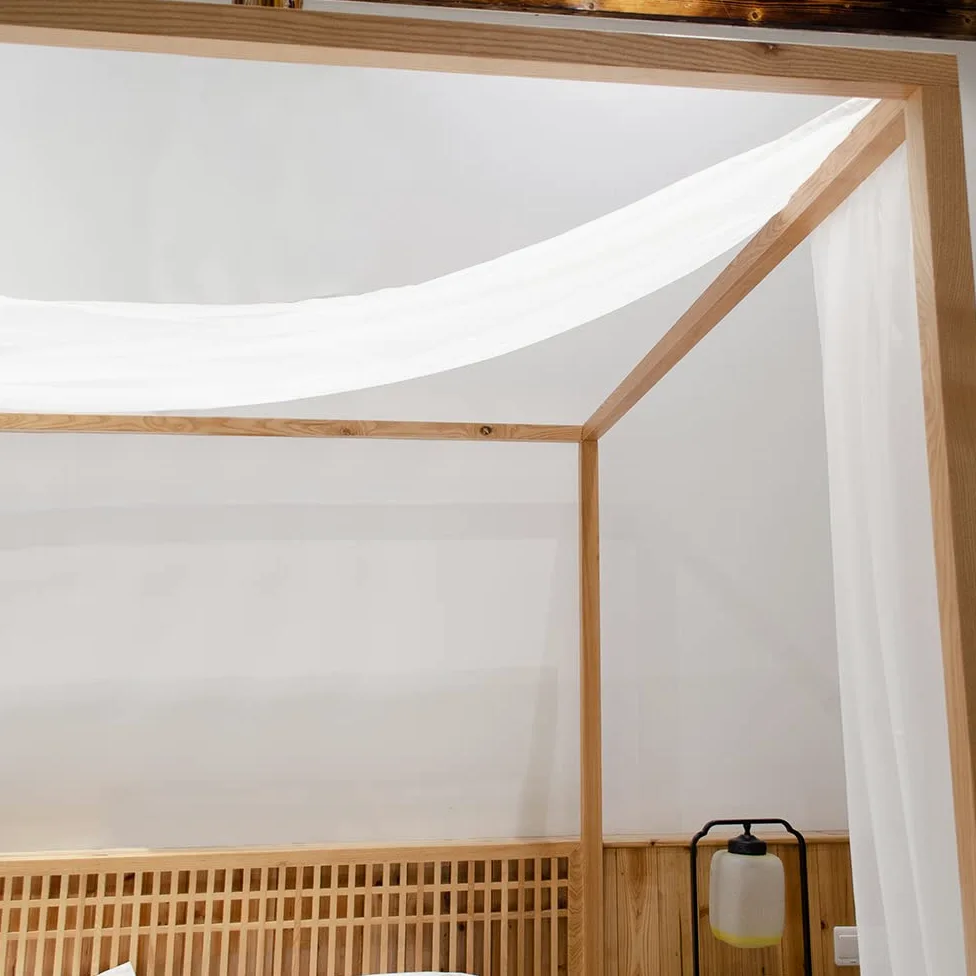Linentalks Sciarpa a Baldacchino Bianca per Letto Matrimoniale, Tende da Letto di Lusso