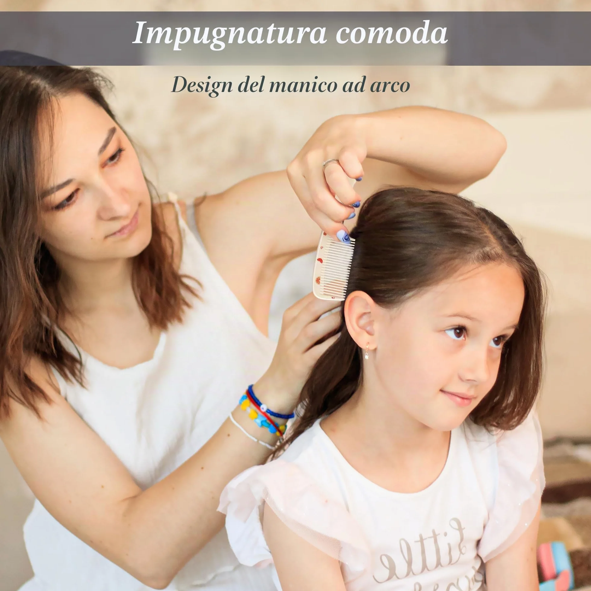 Set di 4 Spazzole per Capelli e Pettini Bambina, Pettine Districante per Capelli Bagnati e Asciutti, Spazzola a Coda di Ratto per Parrucchieri Ragazze e Ragazzi, Regalo Carino