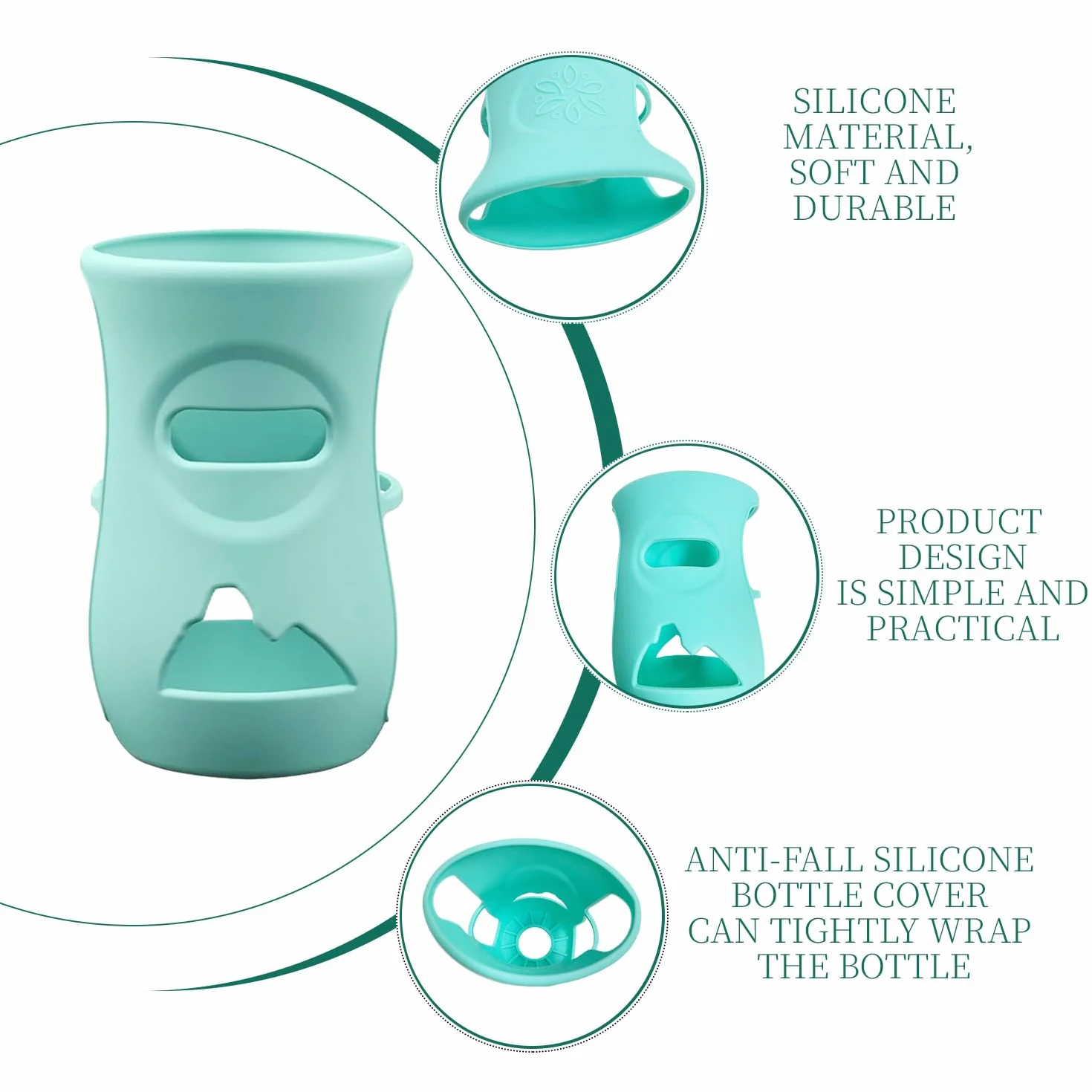 Set Da 4 Pezzi Di Coperchio Per Biberon Semplice, Coperchio Per Biberon In Silicone Antiurto, Coperchio Protettivo Per Biberon, Coperchio Per Biberon In Vetro Infrangibile.