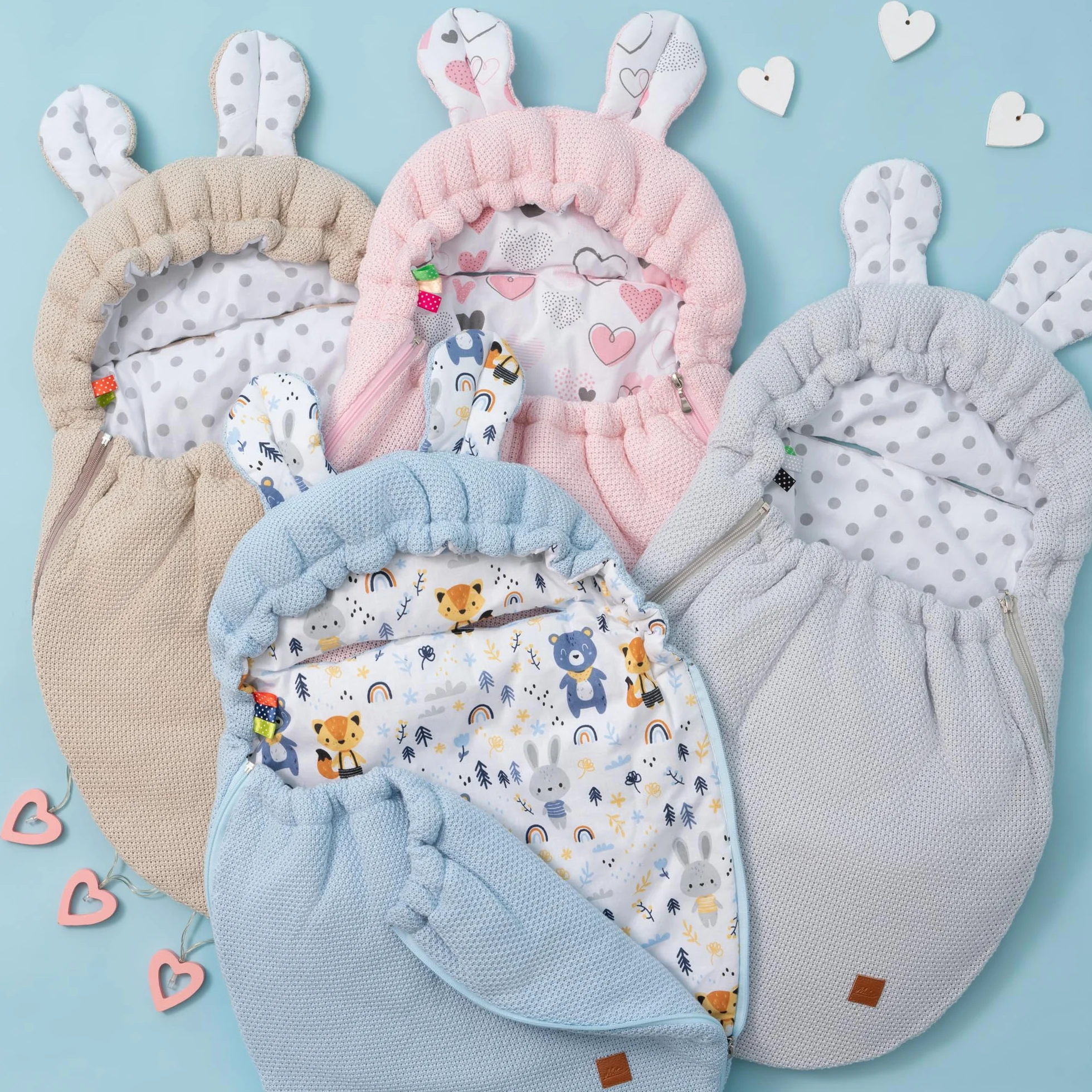 Mikos Coperta per ovetto, autunno inverno, sacco nanna con cerniera, 100% cotone GOTS Zert. coperta a maglia con imbottitura, universale, per passeggini, primavera, Maxi Cosi a 3 punti (50) (rosa)