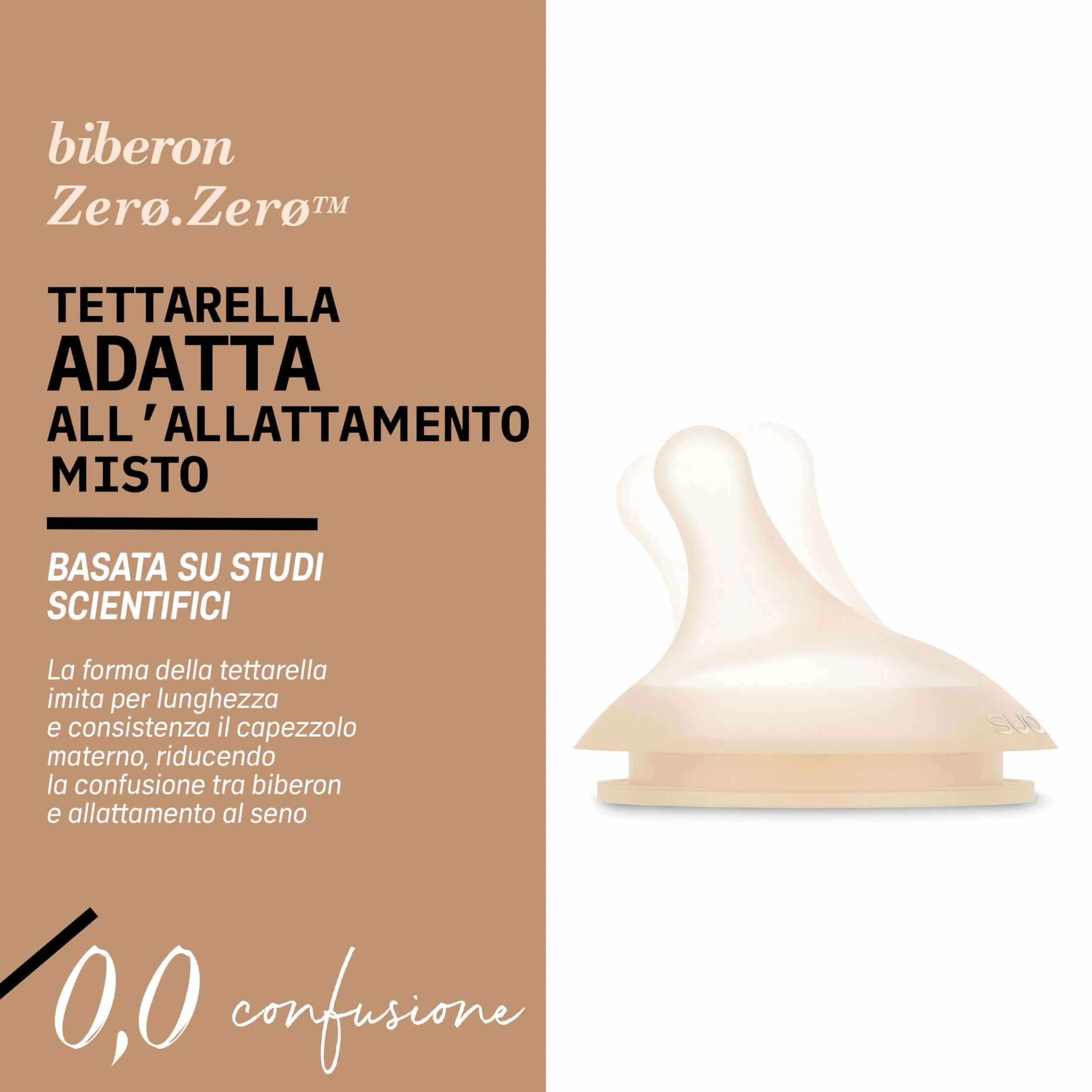 Suavinex, Confezione da 2 Tettarelle per Biberon Anti-Coliche Zero Zero, flusso Adattabile (A) Si adatta alla Forza di Suzione del Bambino, Tettarella Allattamento Misto, +0 Mesi