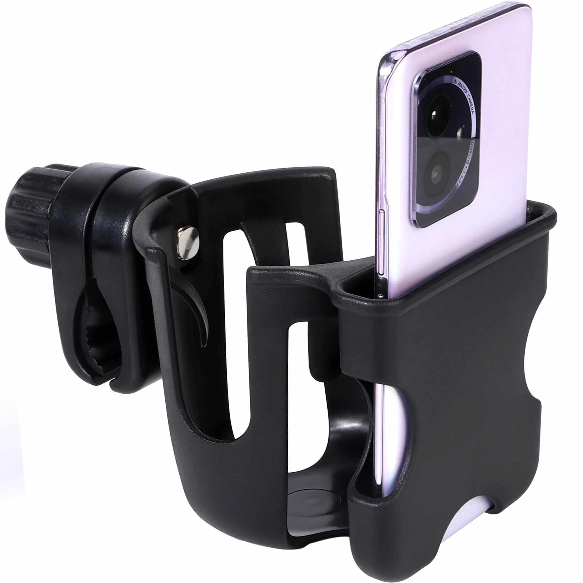 Portabicchieri per Passeggino, Portabicchieri Universale Con Supporto per Telefono Accessori per Passeggino Portabottiglie per carrozzina, passeggino, bicicletta