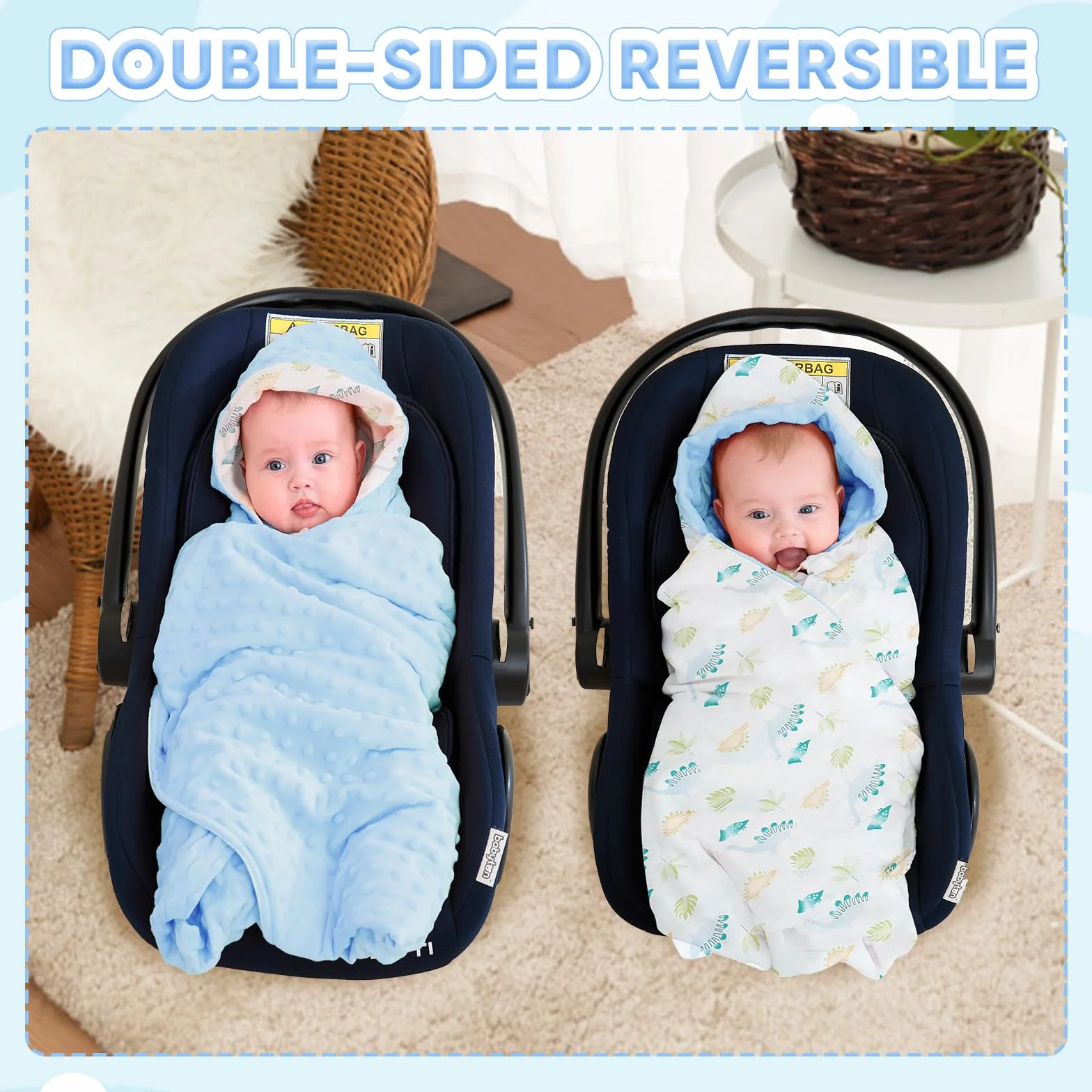 LAT Coperta Invernale per Passeggino, 90x90cm Universale Coperta Ovetto per Neonati, Cotone Copertina Sacco Ovetto per Passeggino Seggiolino Auto Carrozzina