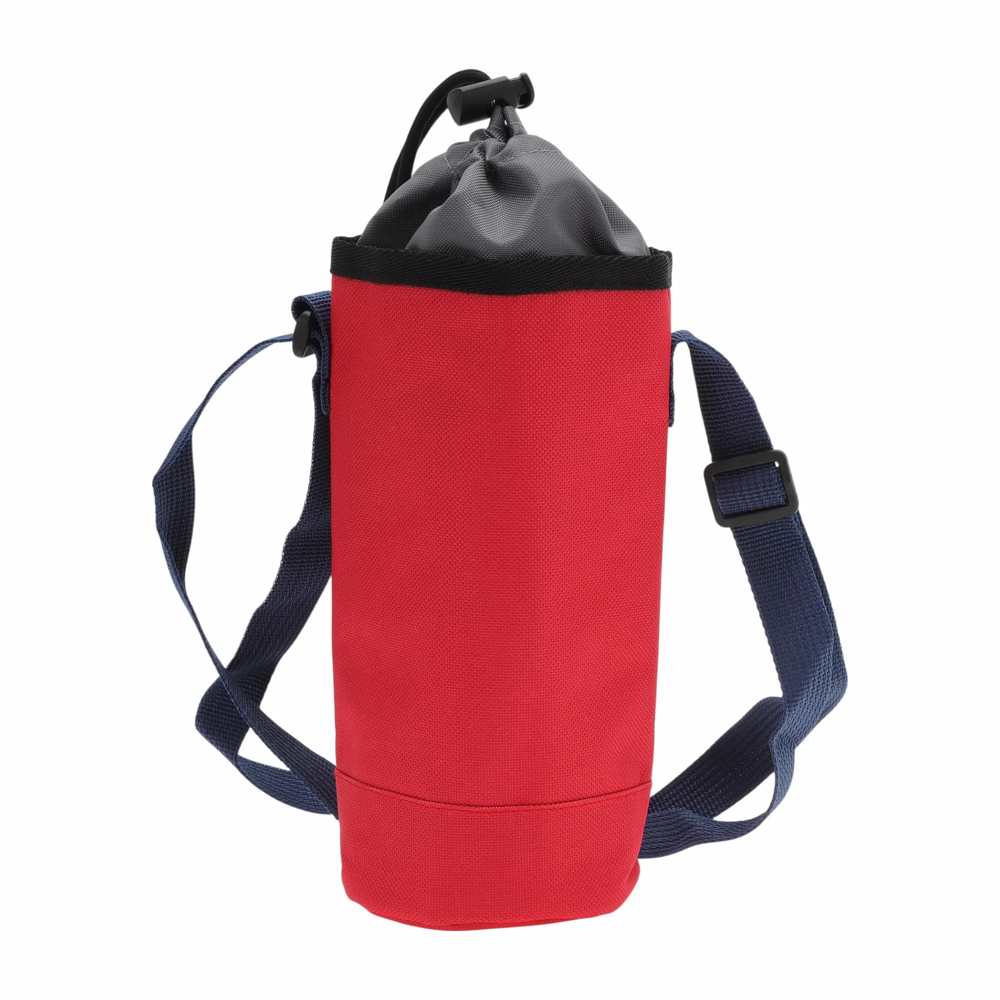 Borsa Isolante per Bottiglia d'Acqua in Tessuto Oxford Cotone Perlato Pellicola in Alluminio Portatile Antiurto con Tracolla Regolabile per Sport All'Aperto, 25x9cm, Rosso
