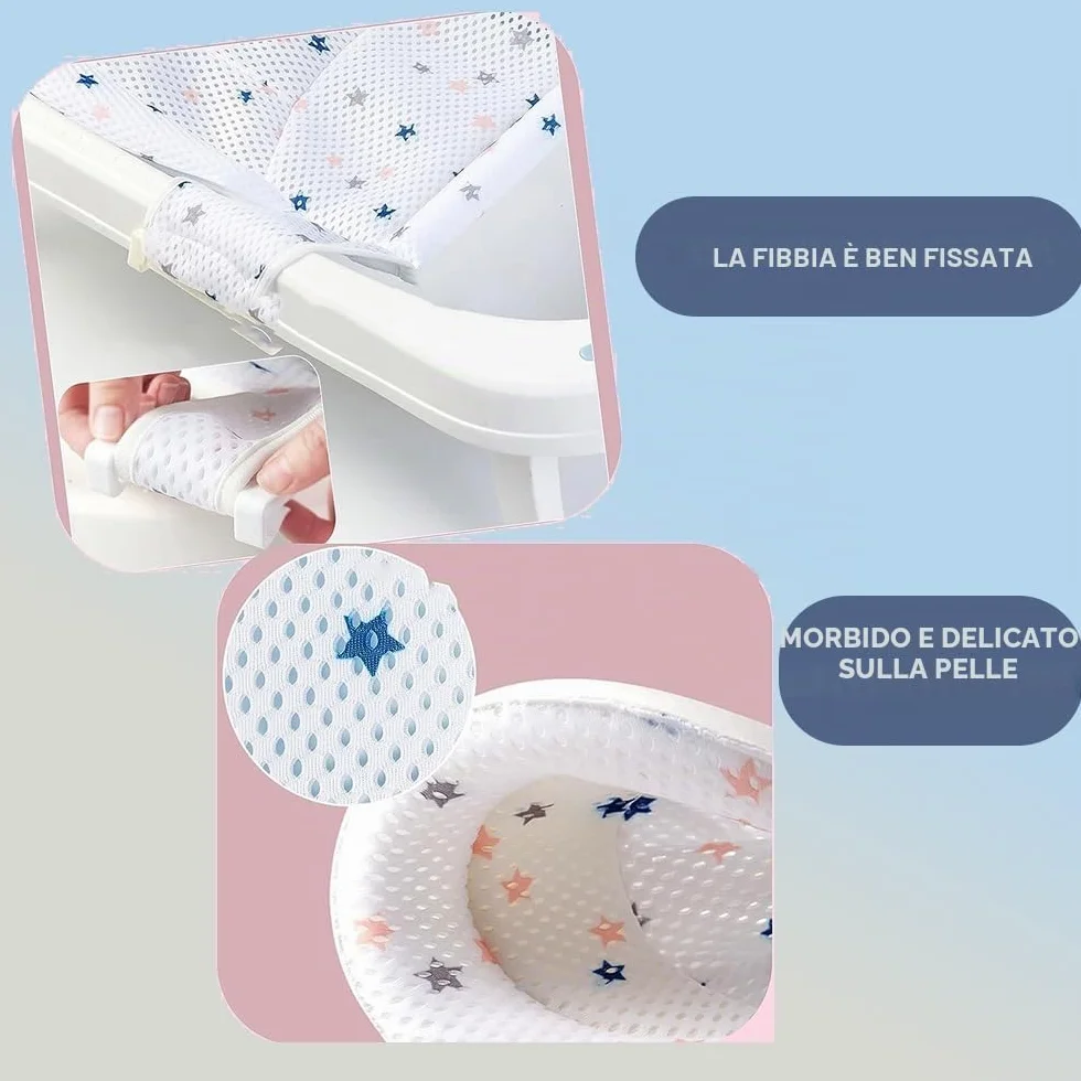 Voarge Inserto per vasca da bagno per neonato, rete doccia regolabile per vasca da bagno (bianco-B)