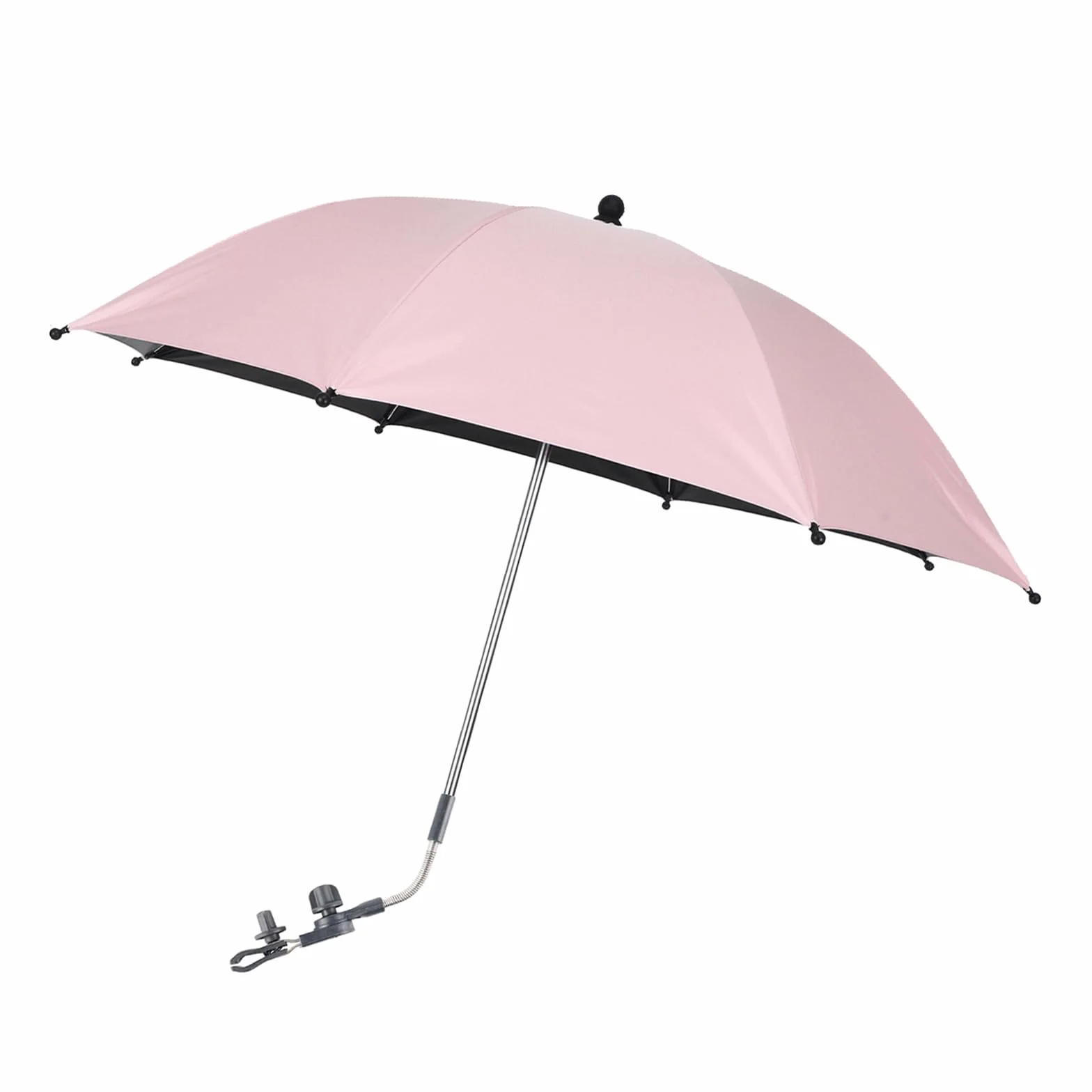 Ombrello per Bambini Ombrellon con Clamp,75cm Ombra per Clamp-On, con Clip Fixing Device UPF 50+,Ombrelini parasole per di Patio, Passeggini (Rosa)