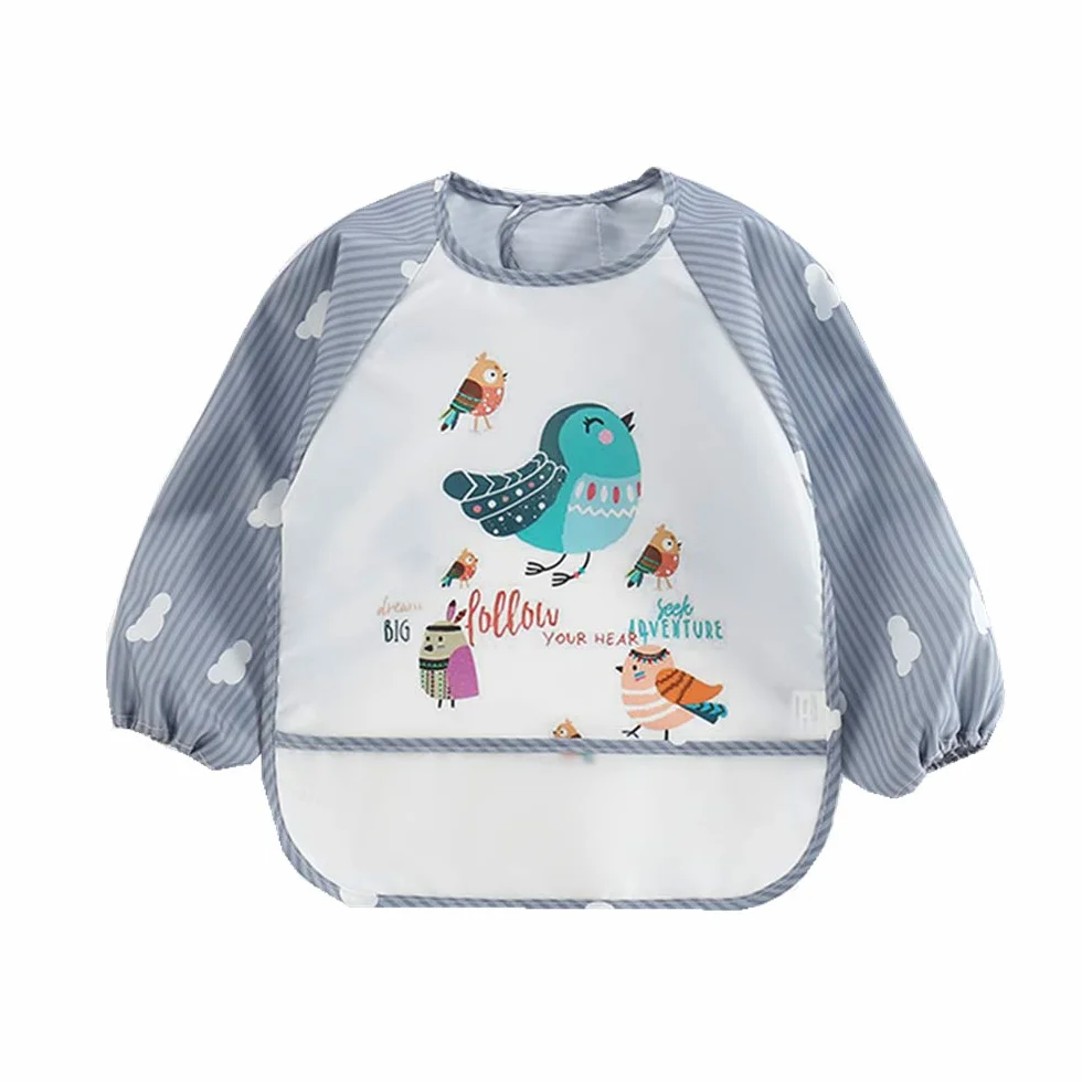 Set di 3 Bavaglino a Manica lunga Bavaglino Impermeabile Grembiule 6 a 36 mesi