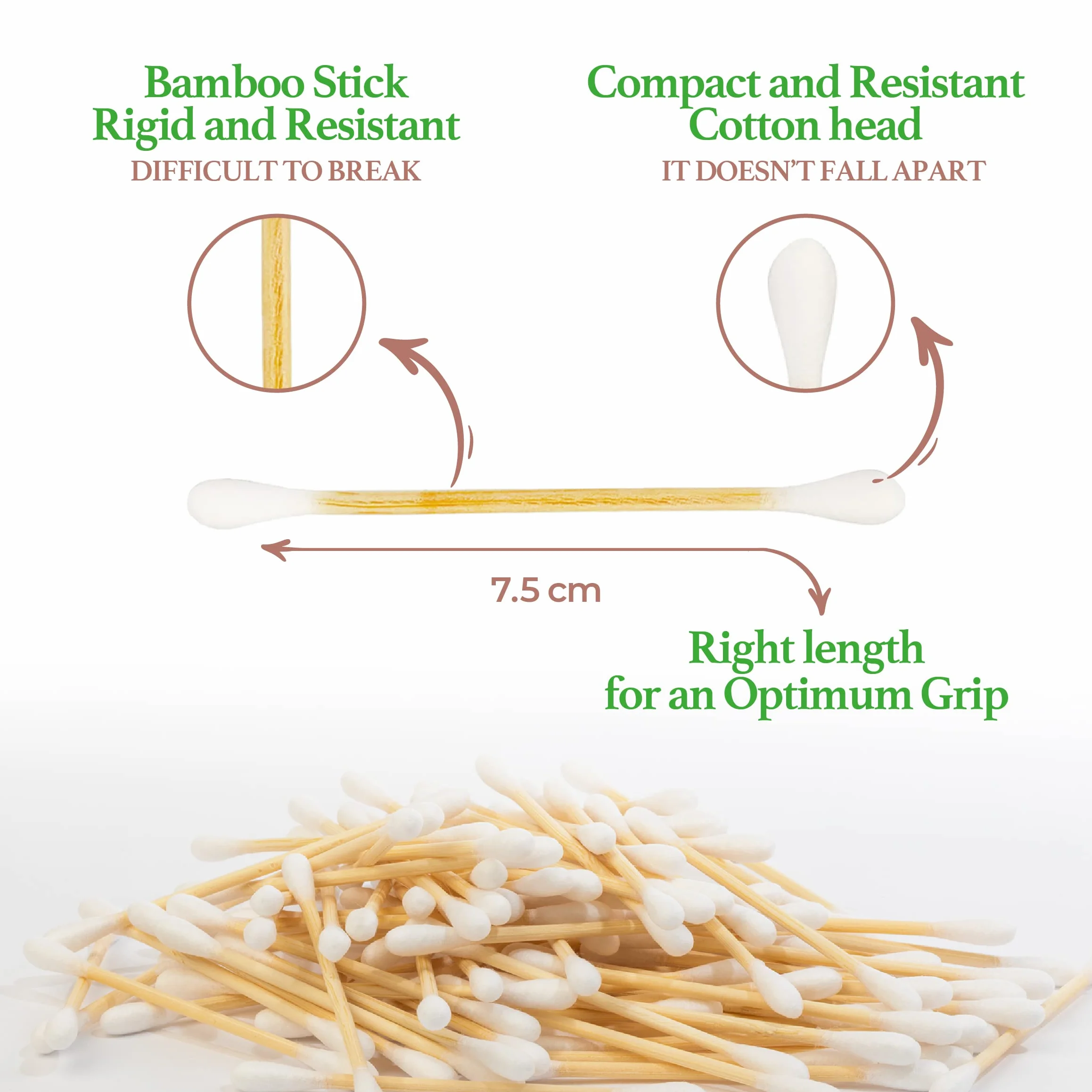 Cotton Fioc Bamboo | Bastoncini Biodegradabili 100% | Cotton Fioc in Bambù e Cotone | Eco Friendly e Zero Waste | Plastic Free e Compostabili | 4 Scatole | Regali Ecosostenibili