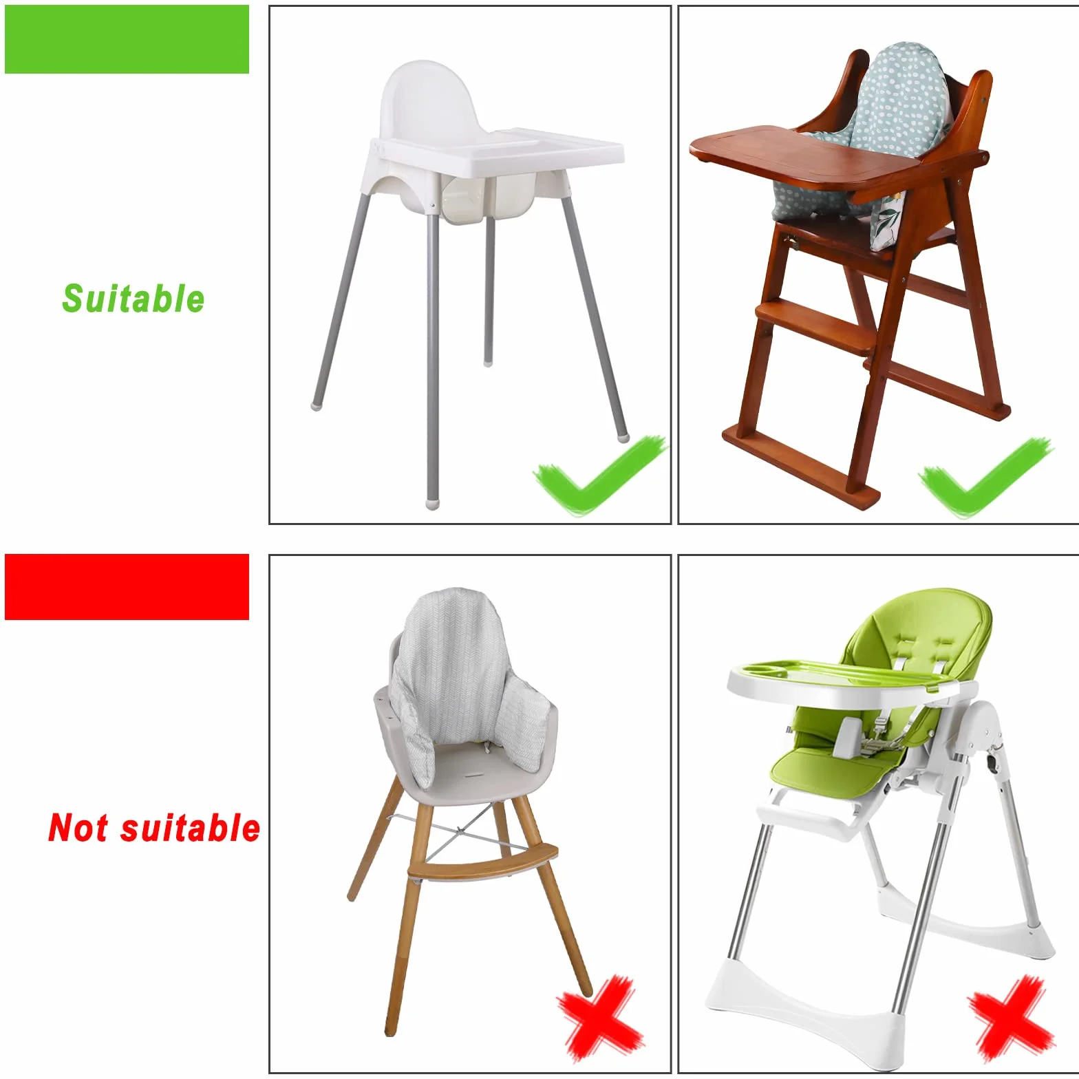 Cuscino Per Seggiolone, Cuscino Gonfiabile Incorporato, Morbido (Foglie Verdi), IKEA Antilop